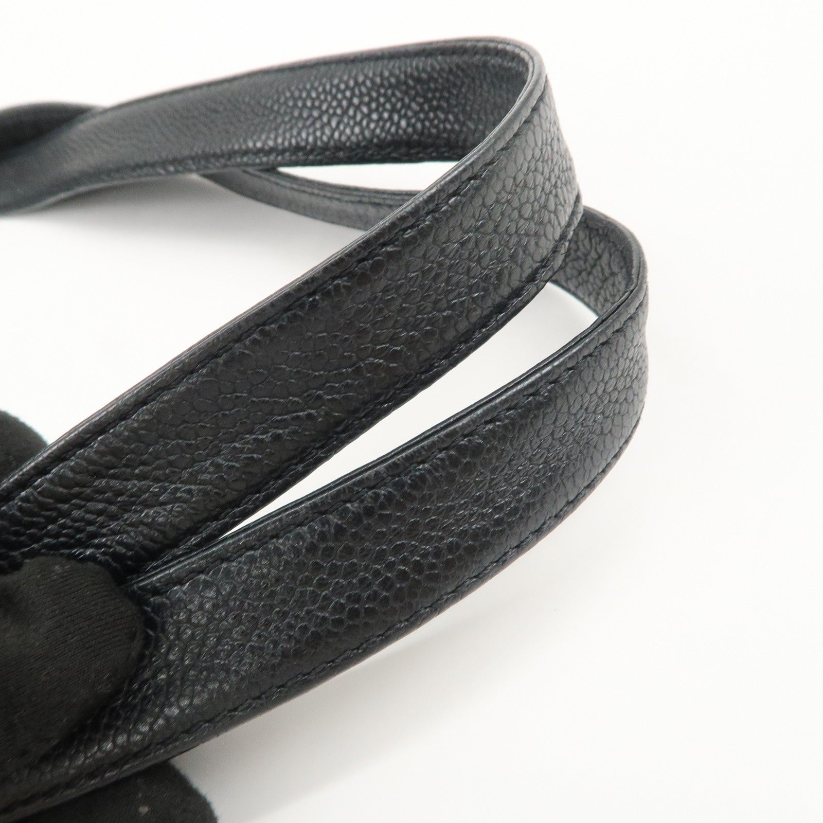 Chanel Coco Mark Caviarskin Shoulder Bag - Black, Leather