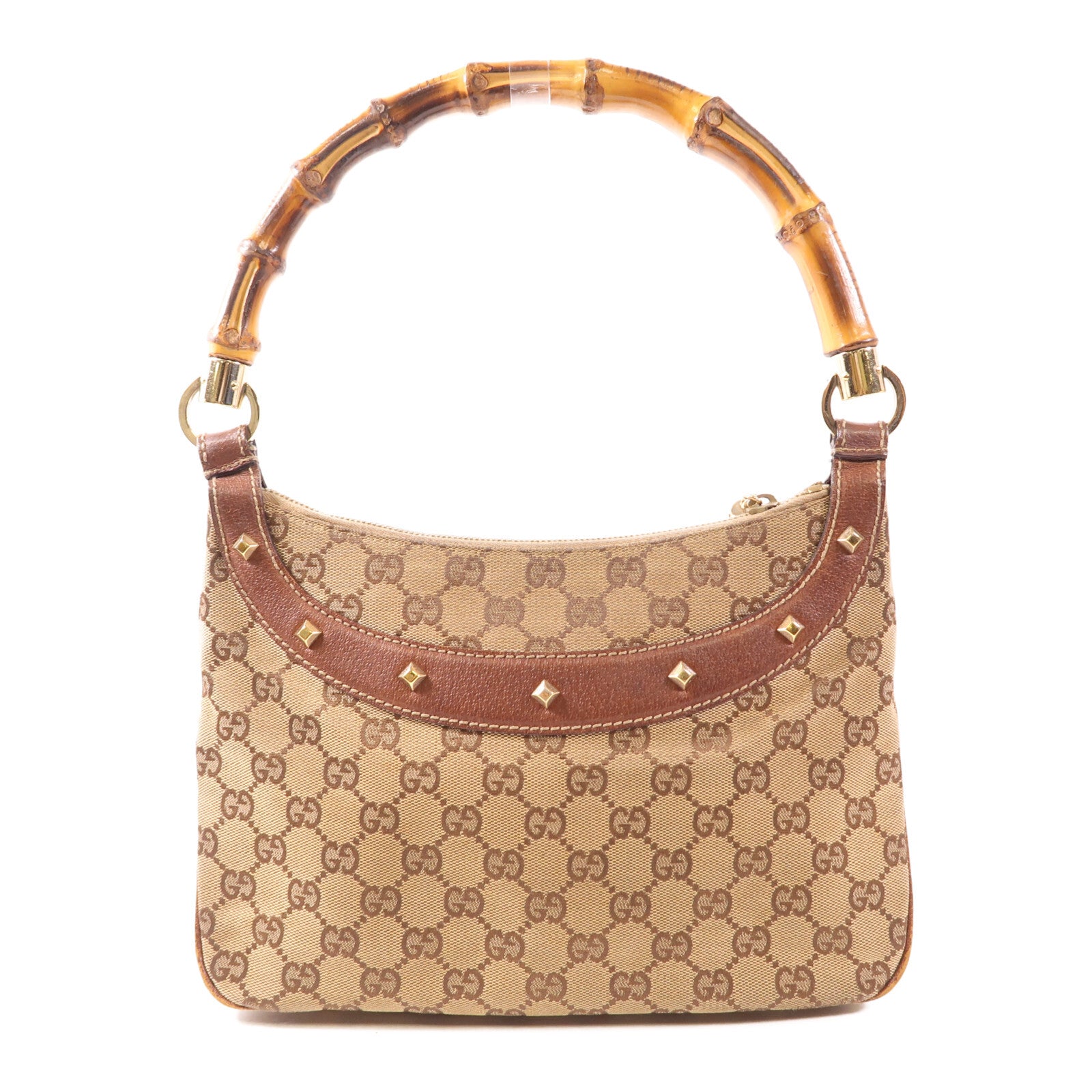 Gucci GG GHW Bamboo Handbag - Brown, Canvas