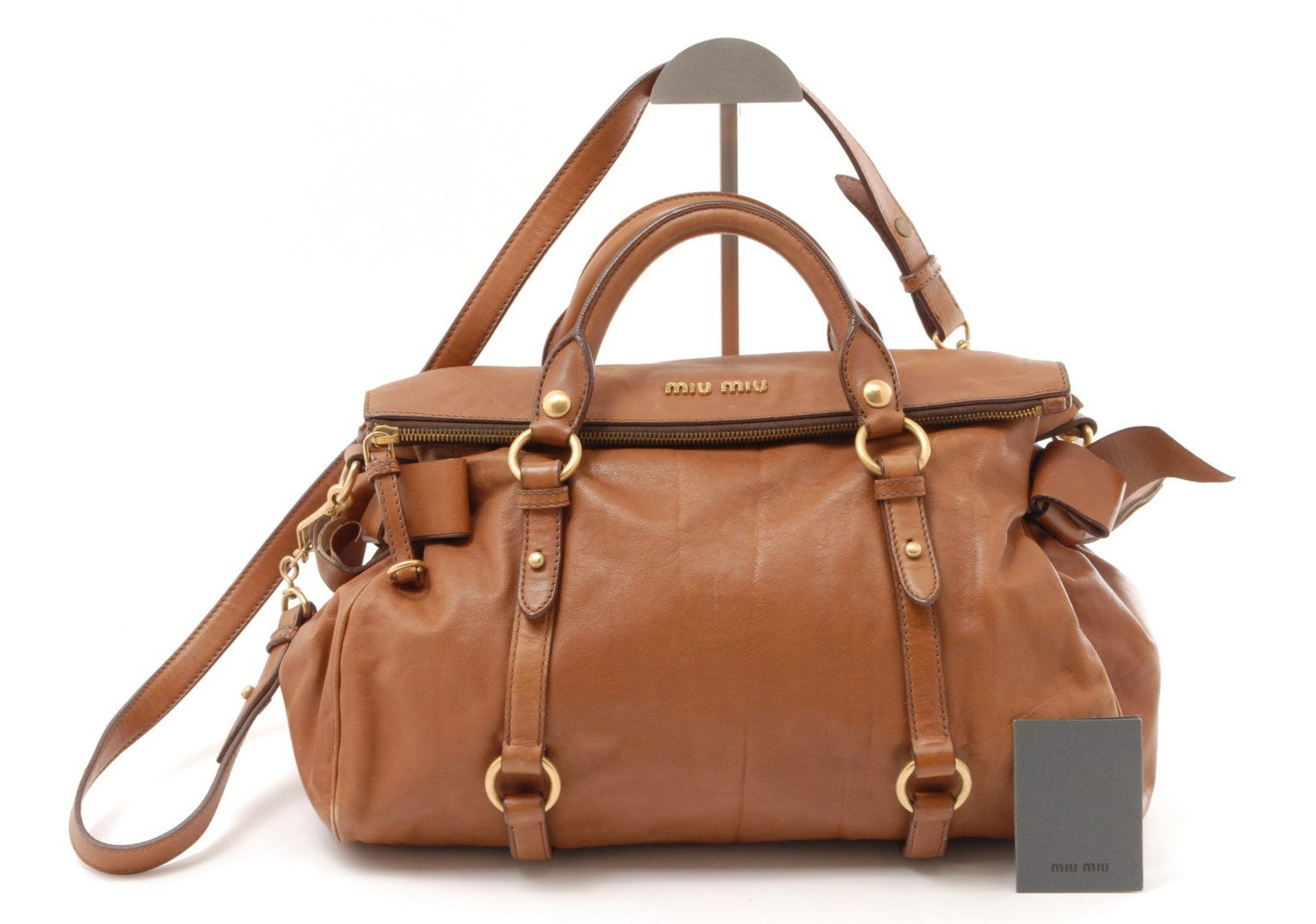 Miu Miu Miu Vitello Handbag - Brown, Leather
