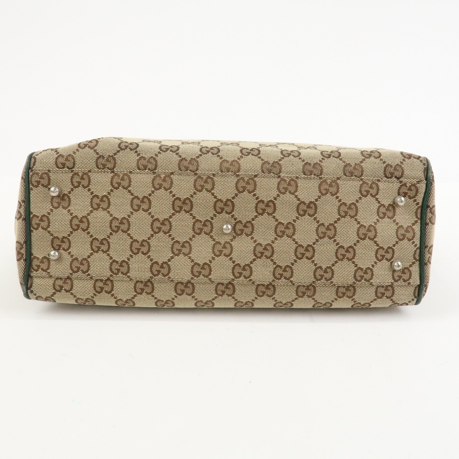 Gucci Tote Hand Bag - Brown and Green, GG Canvas and Leather 