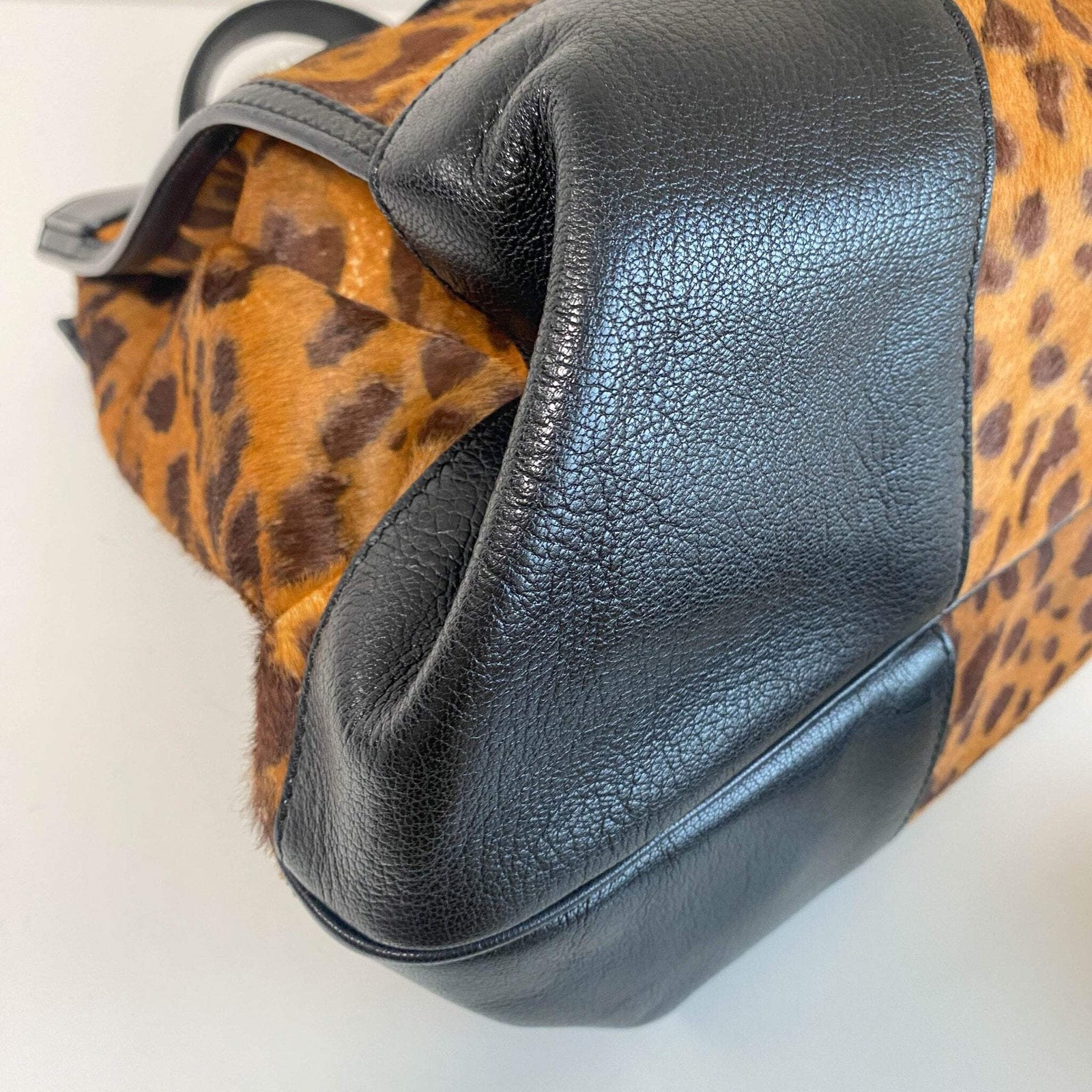 Celine Leopard Top Handle Bag - Brown, Pony Hair