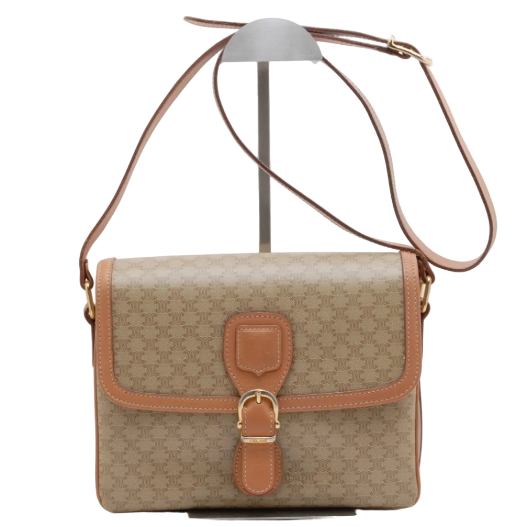Celine Macadam Shoulder Bag - Beige, PVC Leather