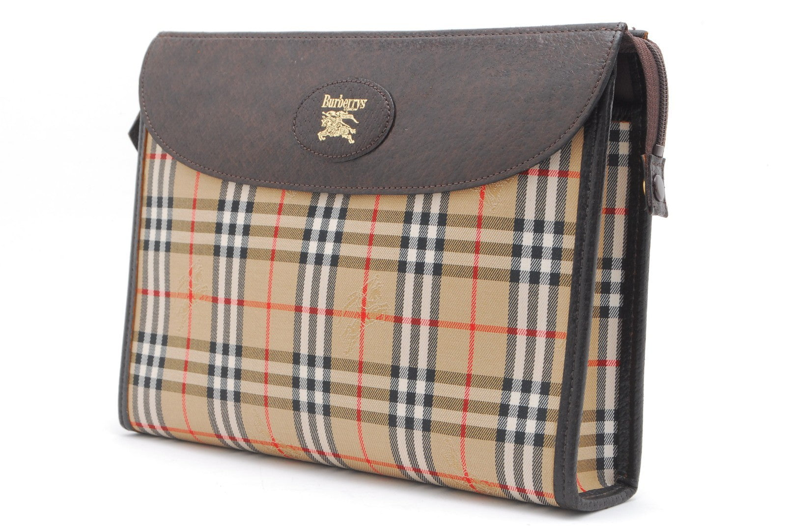 Burberry Nova Check Clutch - Beige, Canvas