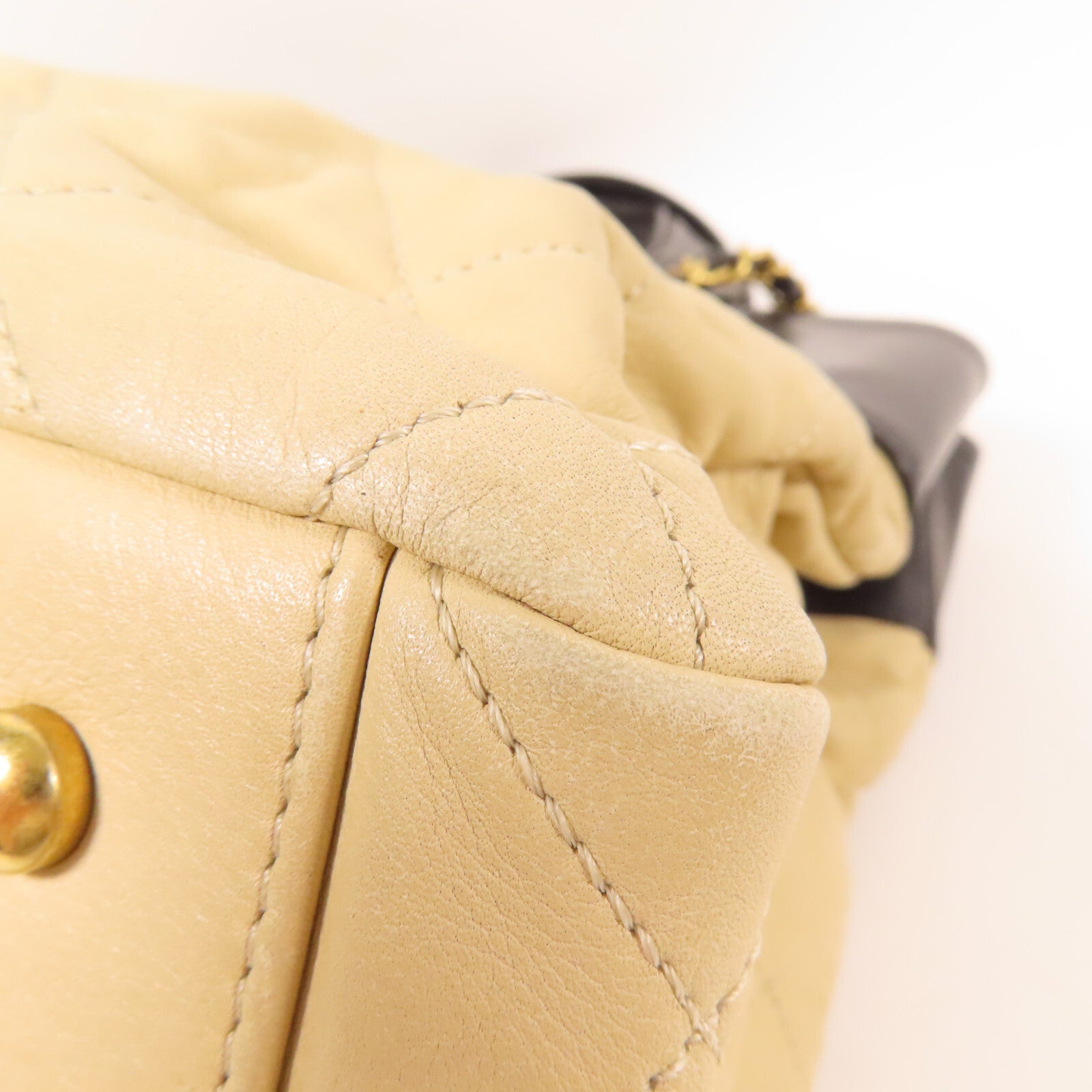 CHANEL CC GHW 2 Way Shoulder Bag - Beige, Leather