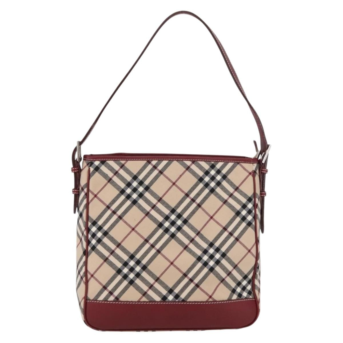 Burberry Nova Check Blue Label Shoulder Bag - Beige/Silver, Canvas
