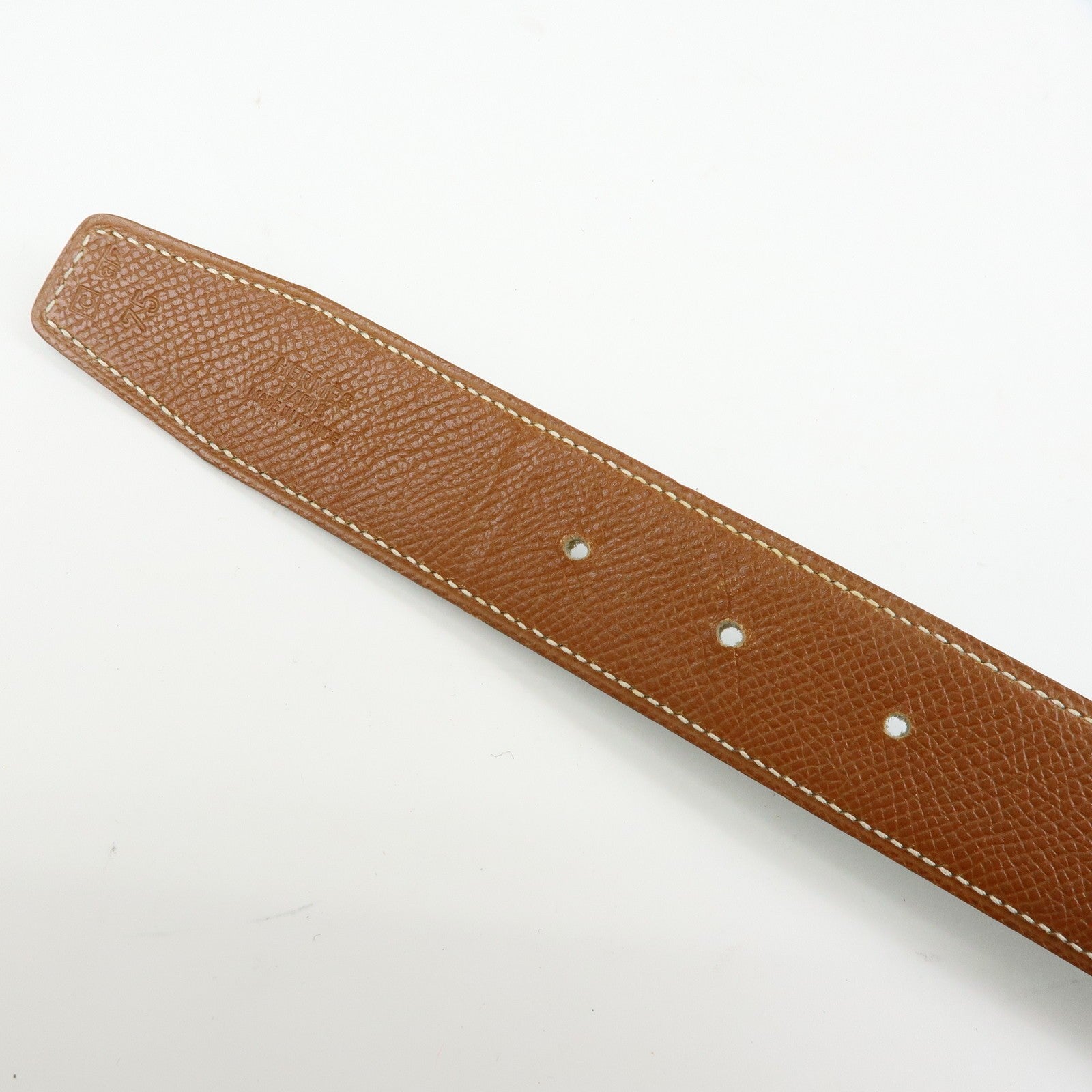 Hermès H Buckle Reversible Constance Belt - Gold Green, Veau Epsom Leather 