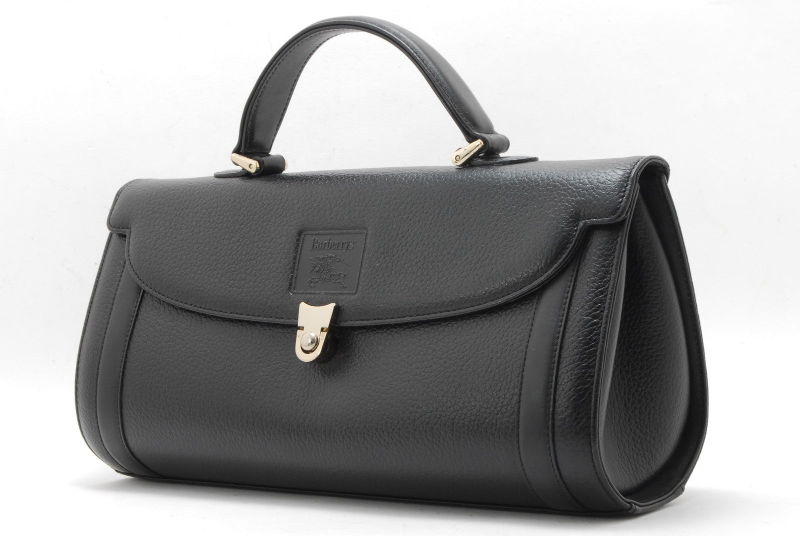 Burberry Vintage Hand Tote Bag - Black, Leather