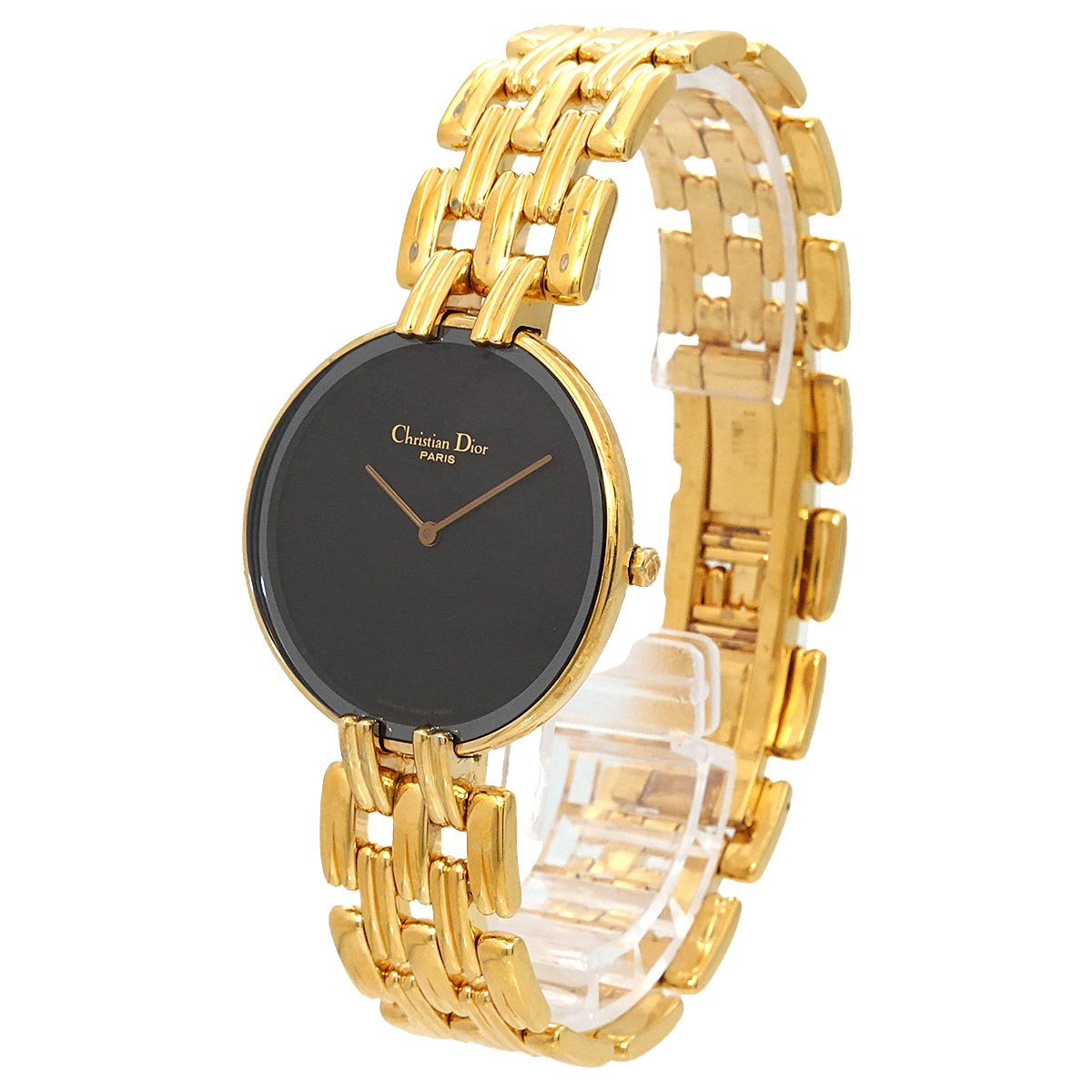 Christian Dior Bagira 47 154 3 Quartz Watch - Black, Stainless steel/GP