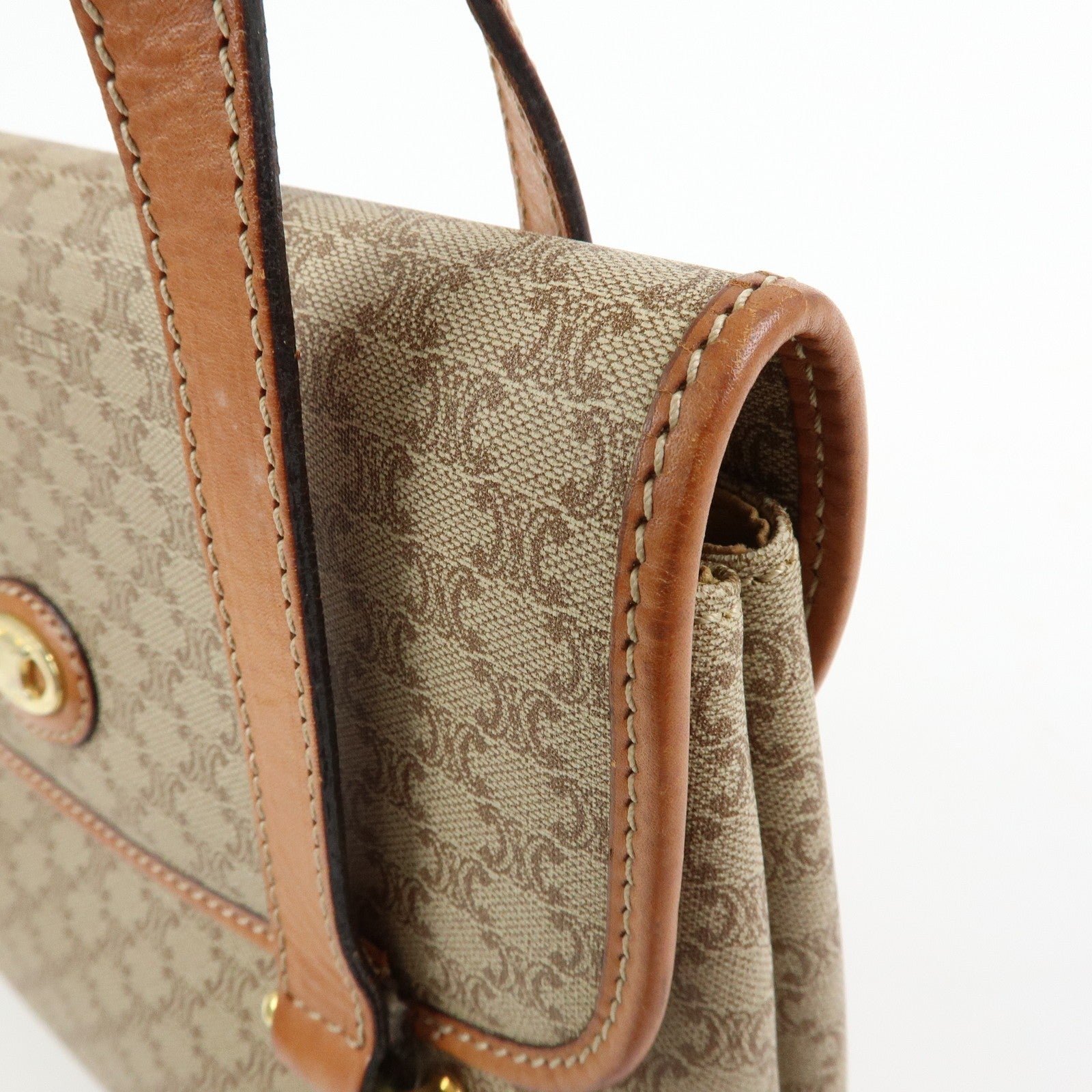 Celine Macadam Hand Bag - Beige, PVC Leather