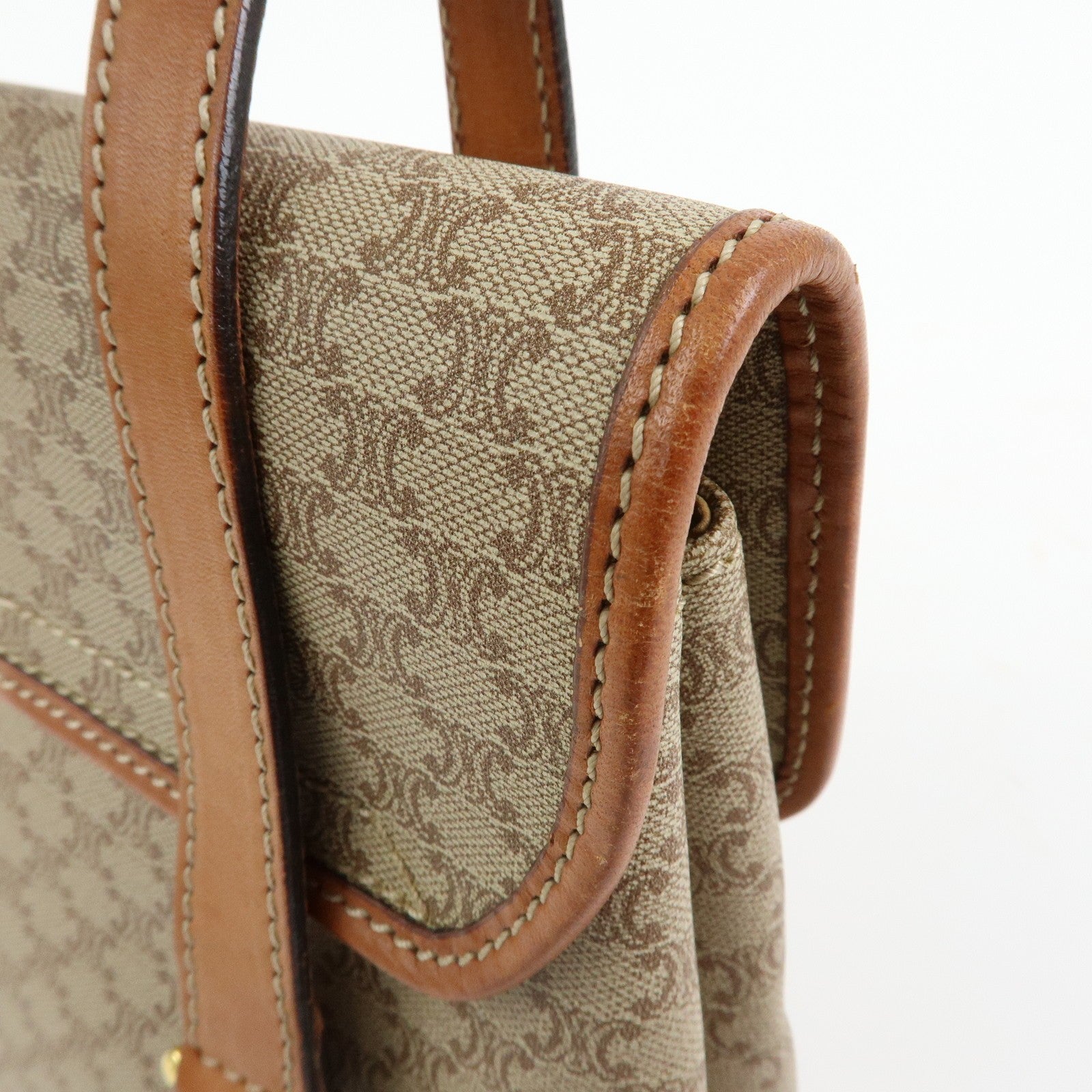 Celine Macadam Hand Bag - Beige, PVC Leather