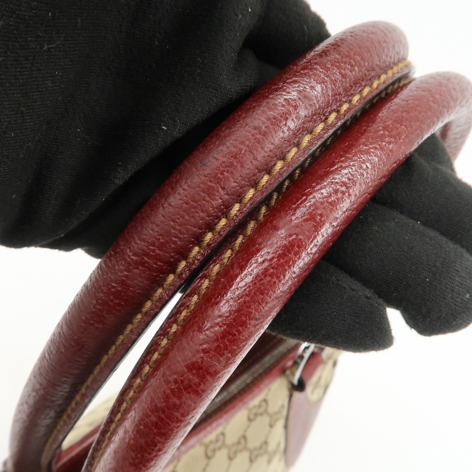 Gucci Tote Bag - Beige Bordeaux, GG Canvas Leather 