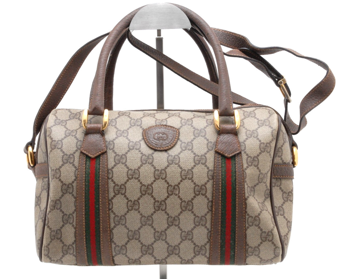 Gucci GG Supreme 2Way Boston Bag - Beige, PVC Leather