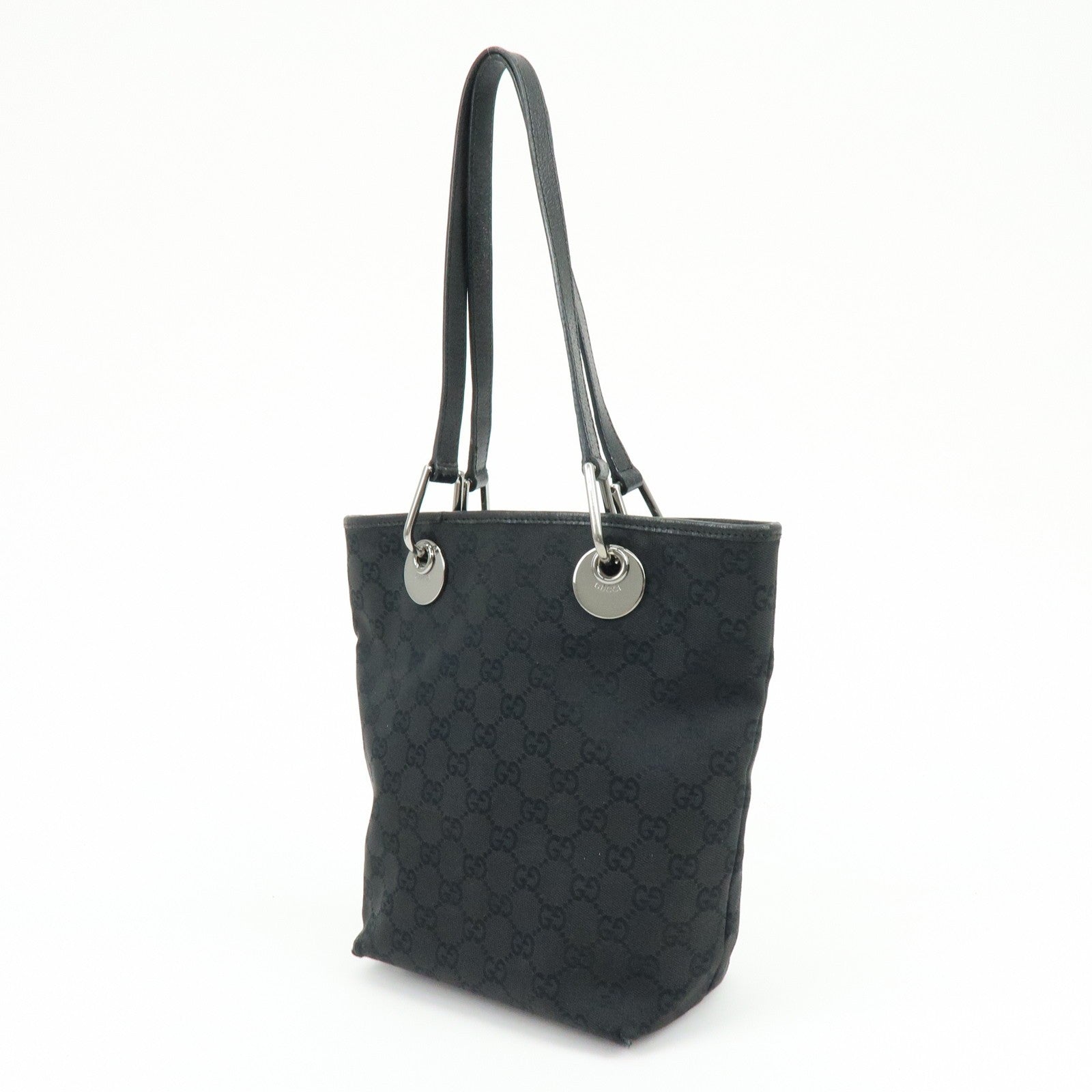 Gucci Tote Bag - Black, GG Canvas, Leather