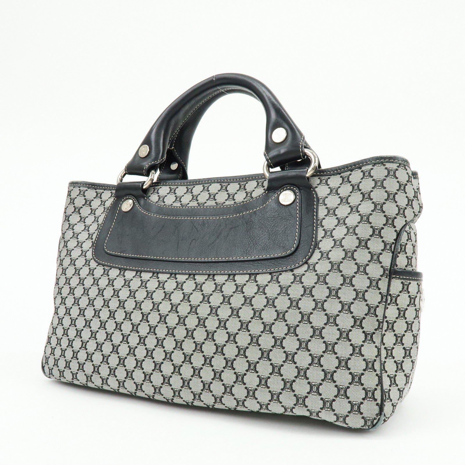 Celine Macadam Boogie Hand Bag - Navy, Canvas Leather