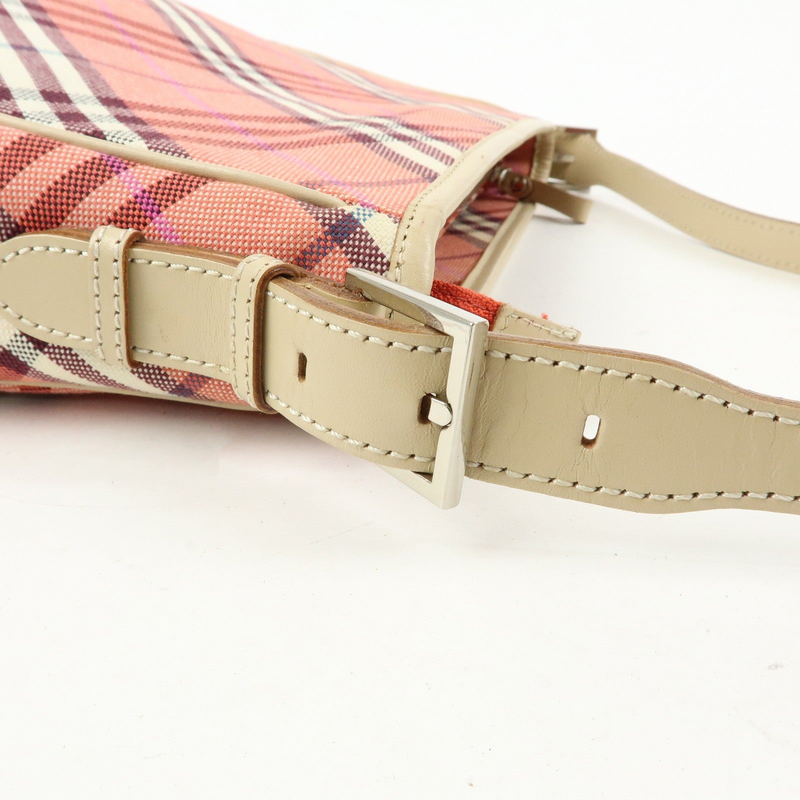 Burberry Shoulder Bag - Pink, Beige, Canvas, Leather