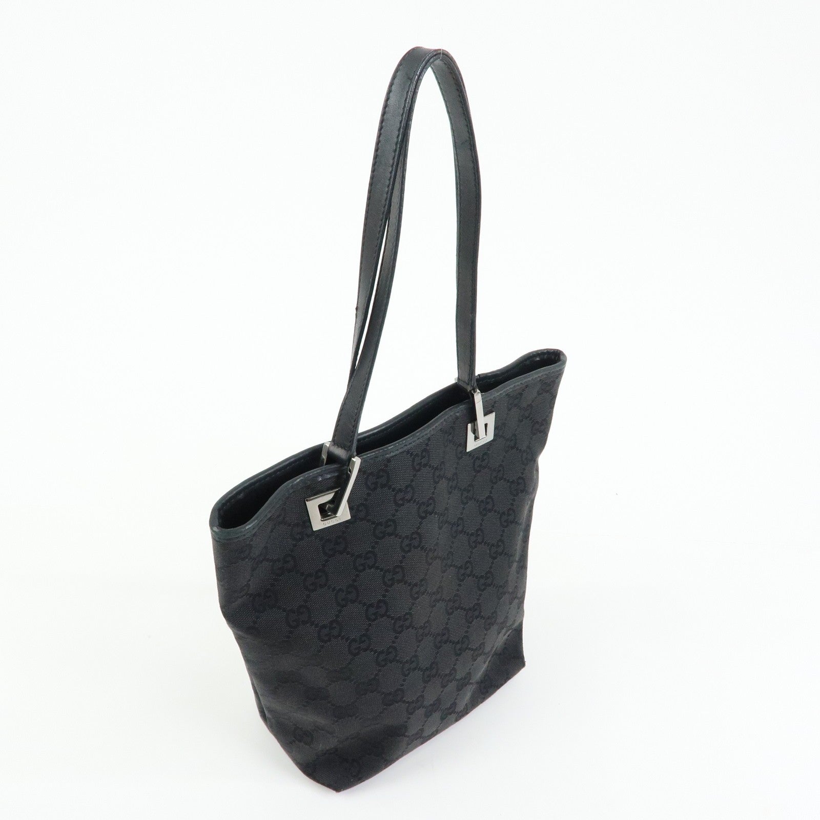 Gucci Tote Bag - Black, GG Canvas, Leather