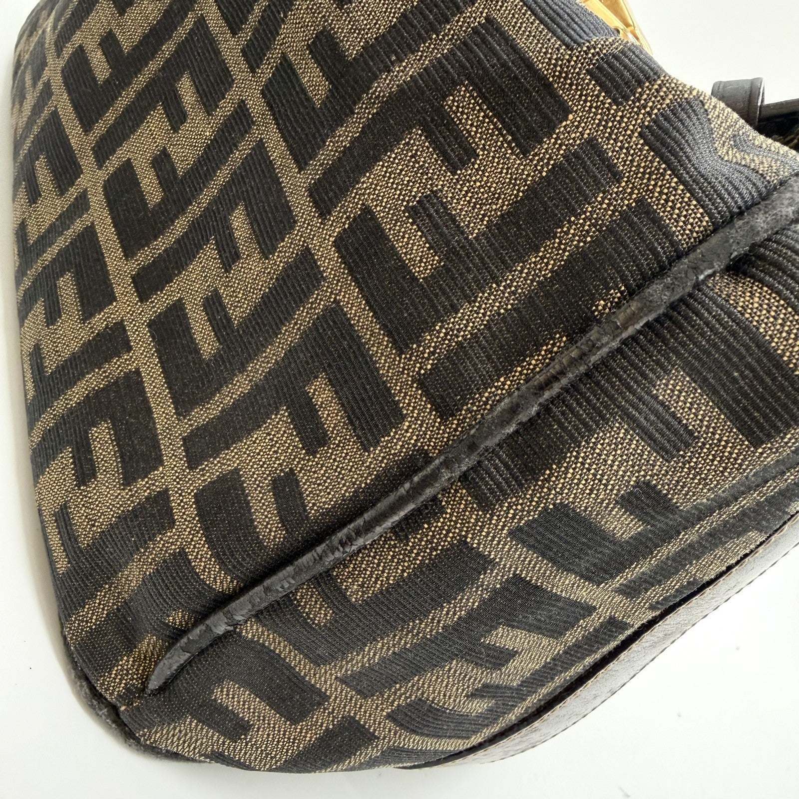 Fendi FF Vanity Hand Tote Bag - Gold, Canvas Leather