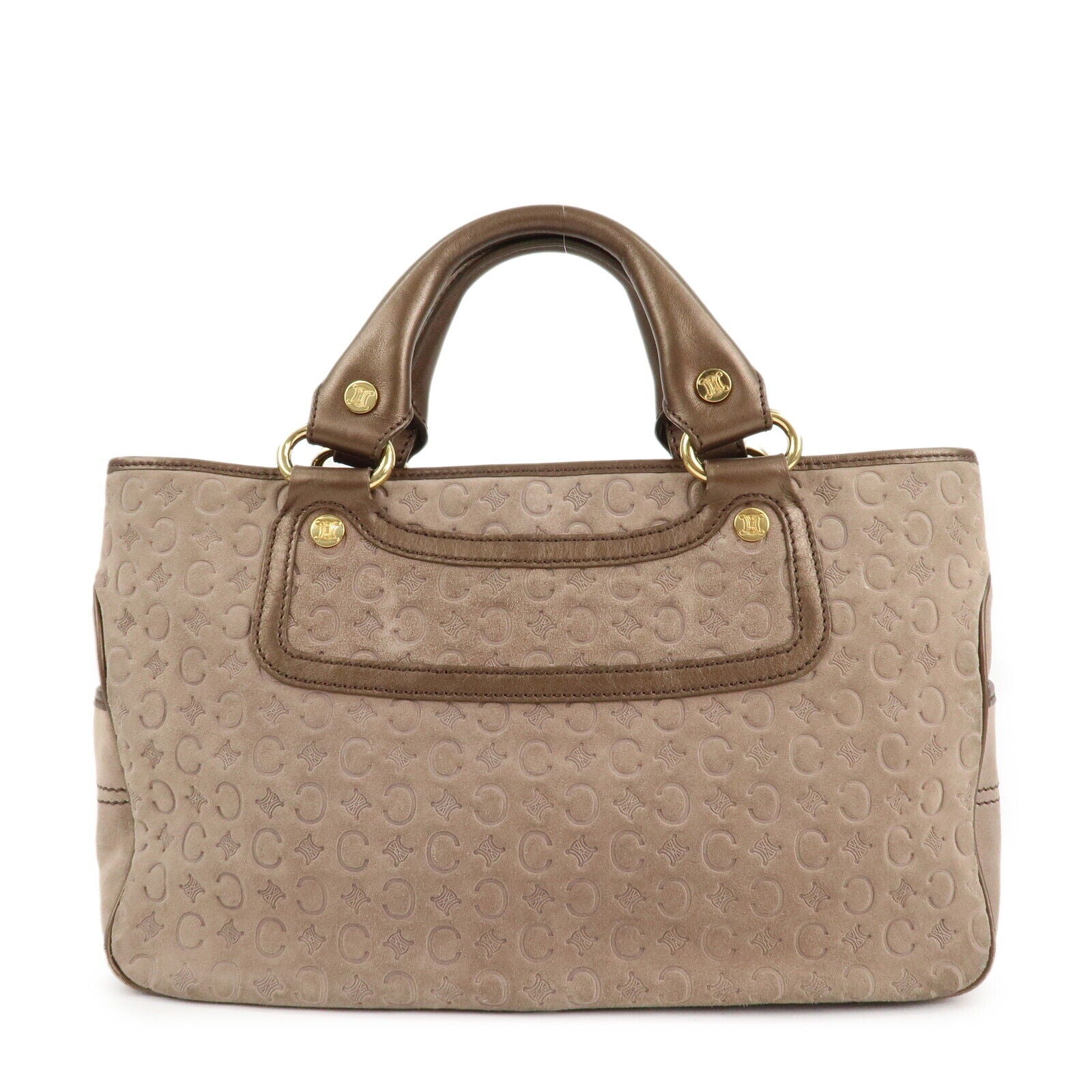 Celine C Macadam Suede Boogie Bag Handbag - Beige, Suede