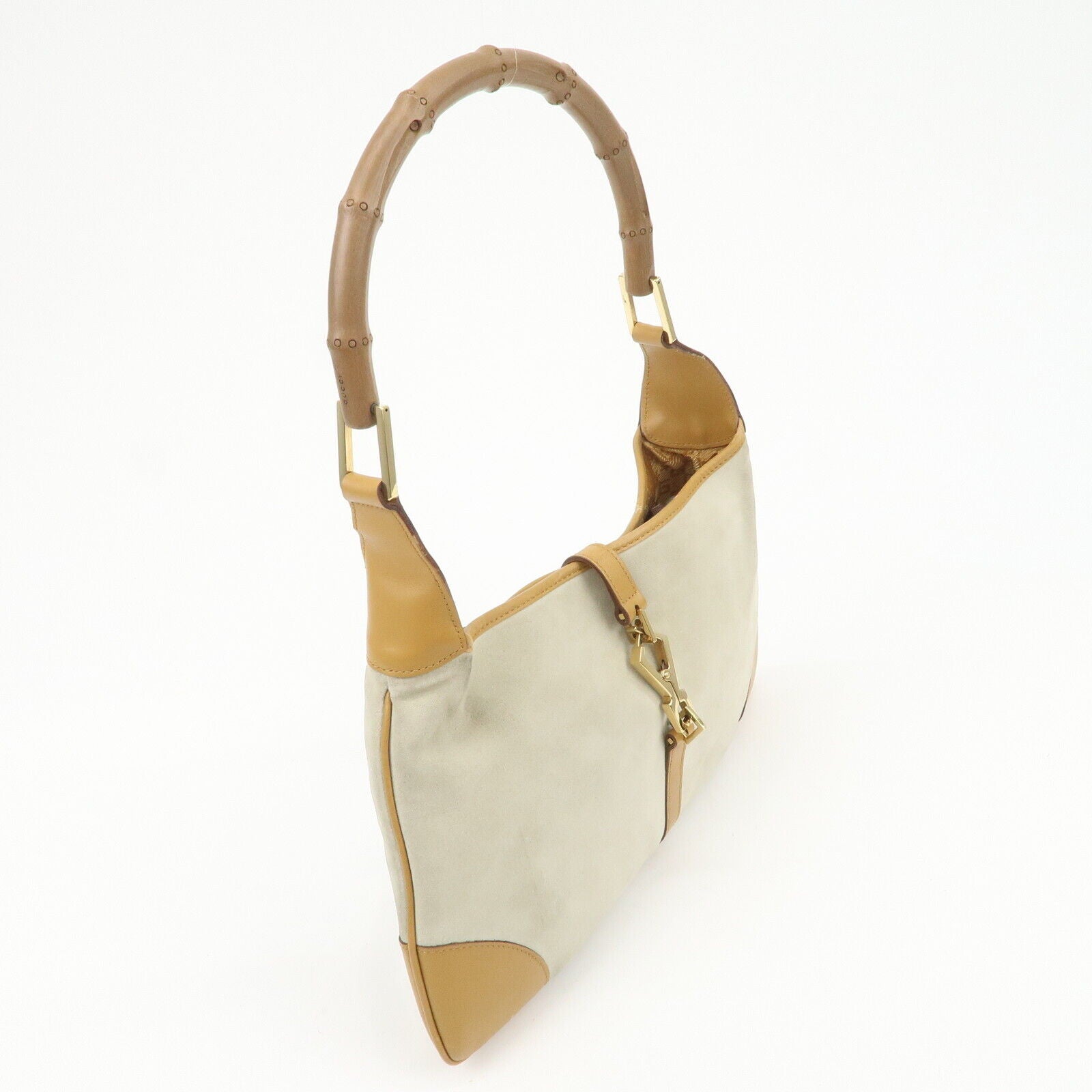 Gucci Bamboo Shoulder Bag - Gray Brown, Suede Leather