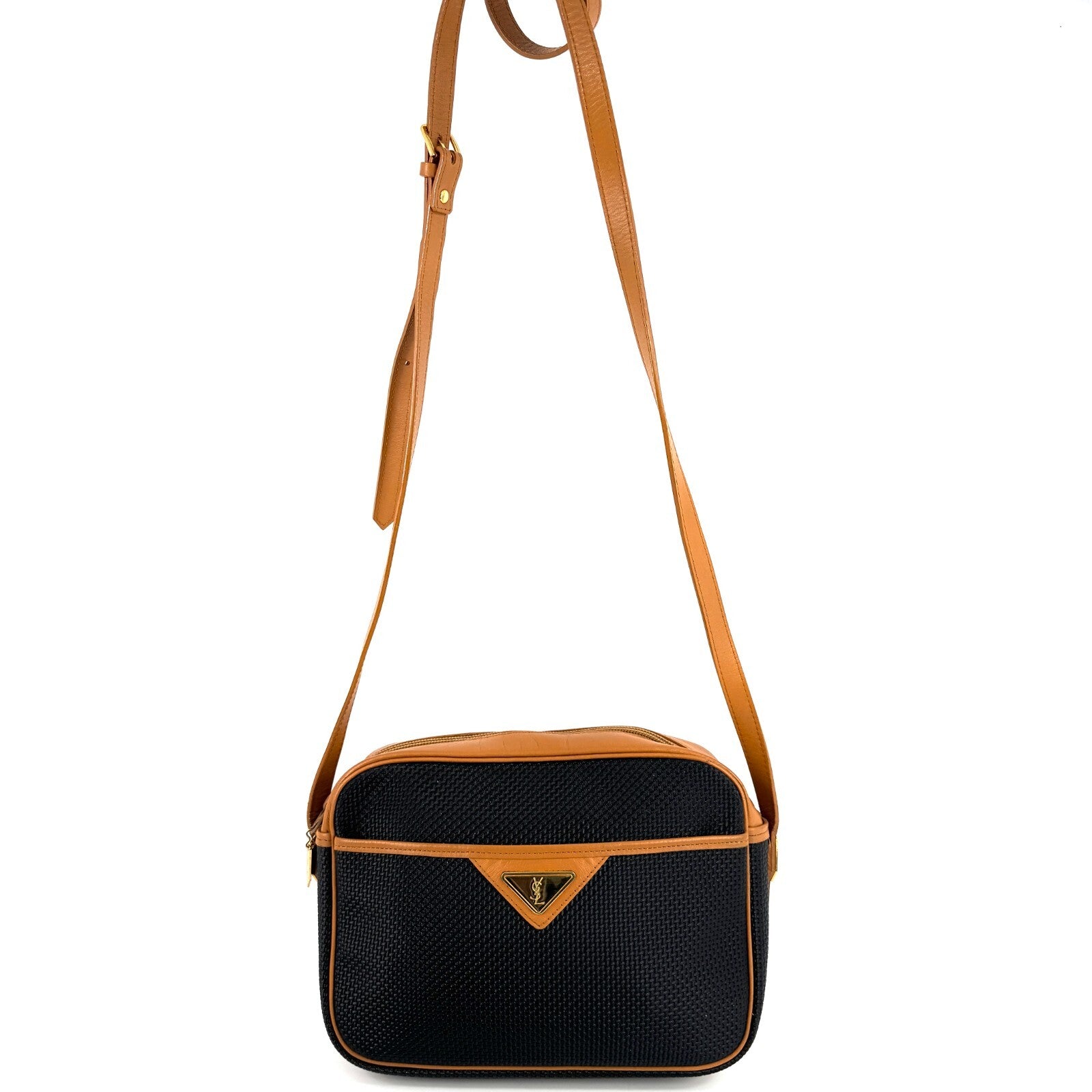 Saint Laurent Yves Shoulder Bag - Black, PVC Leather