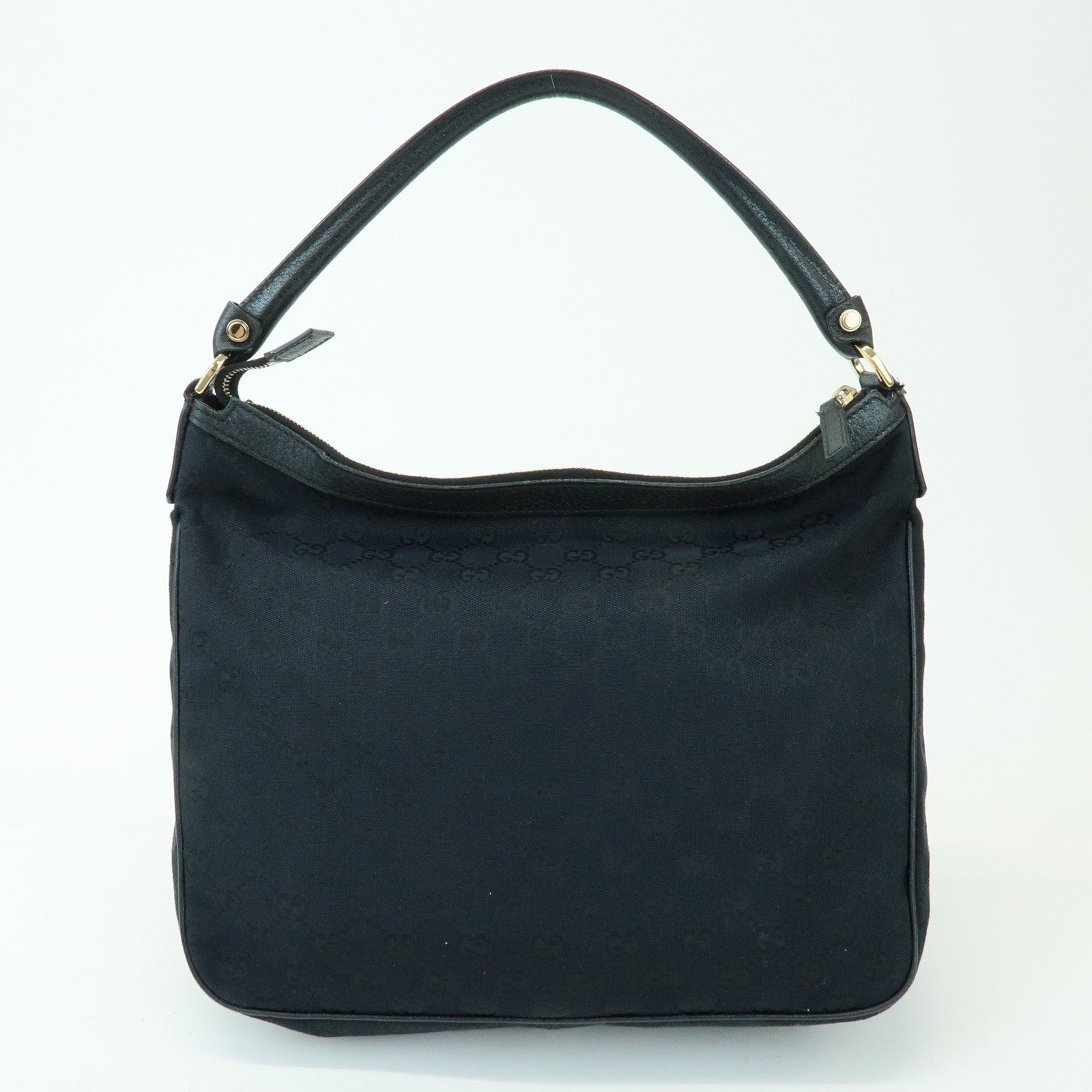 Gucci Shoulder Hand Bag - Black, GG Canvas, Leather