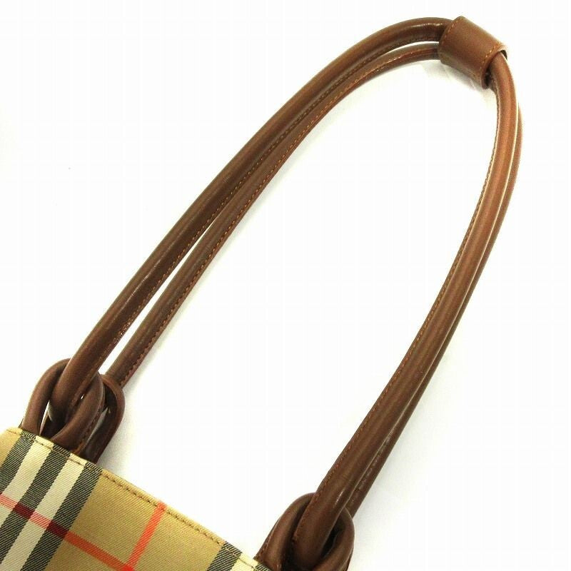 Burberry Nova Check Shoulder Bag - Brown Beige, Canvas Leather