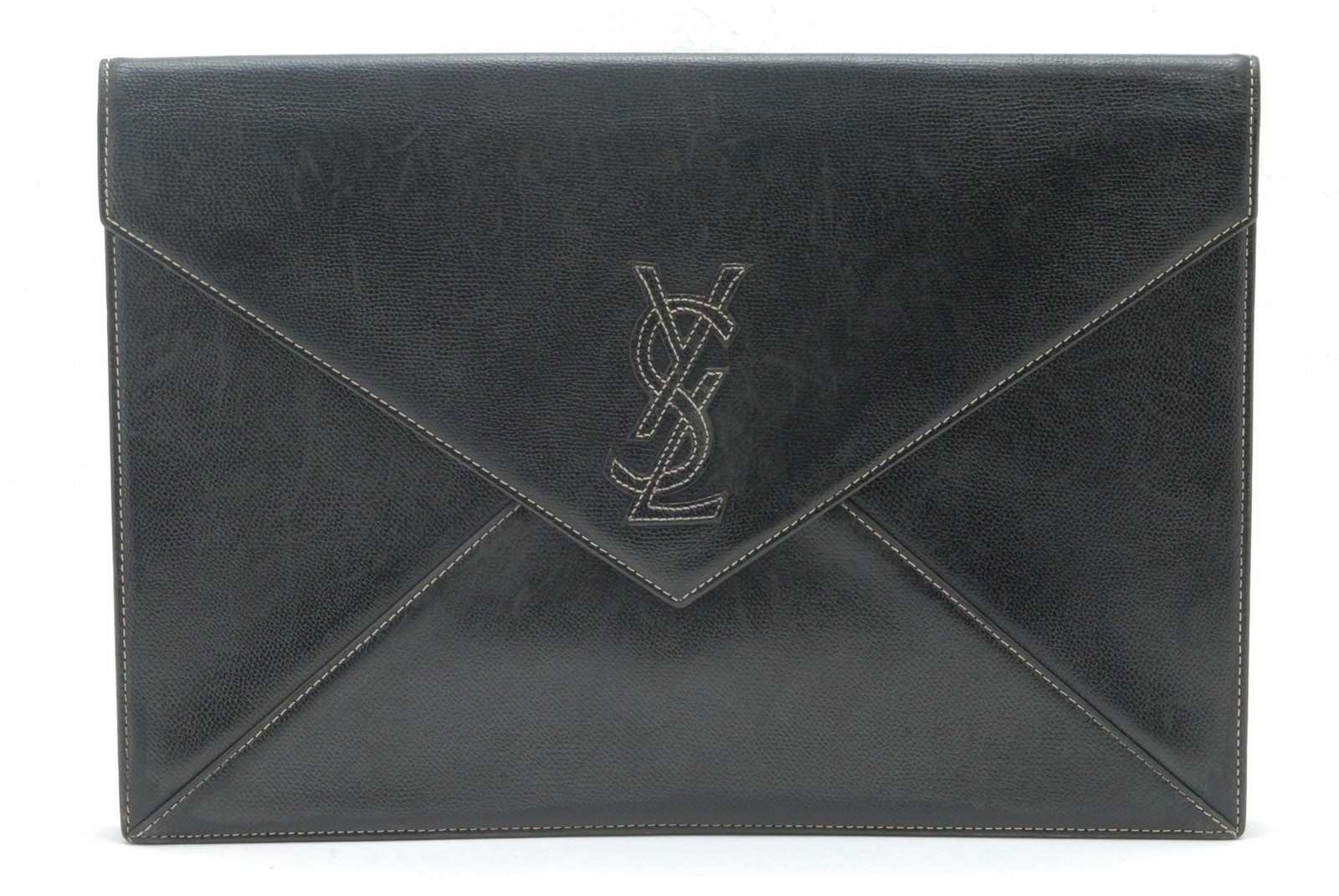 Saint Laurent Yves Saint Laurent Clutch Bag - Black, Leather