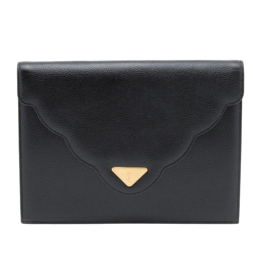 Saint Laurent YSL Clutch Bag - Black, Leather