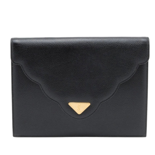 Saint Laurent YSL Clutch Bag - Black, Leather