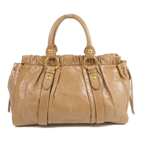 Miu Miu GHW 2 Way Shoulder Bag - Brown, Calfskin Leather 