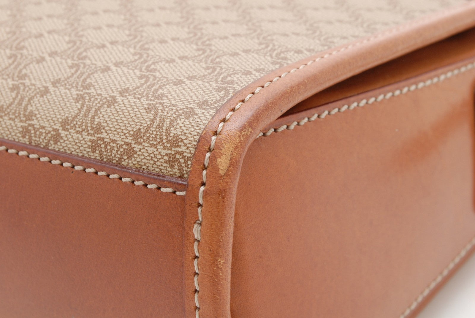 Celine Macadam Shoulder Bag - Beige, PVC Coated Canvas