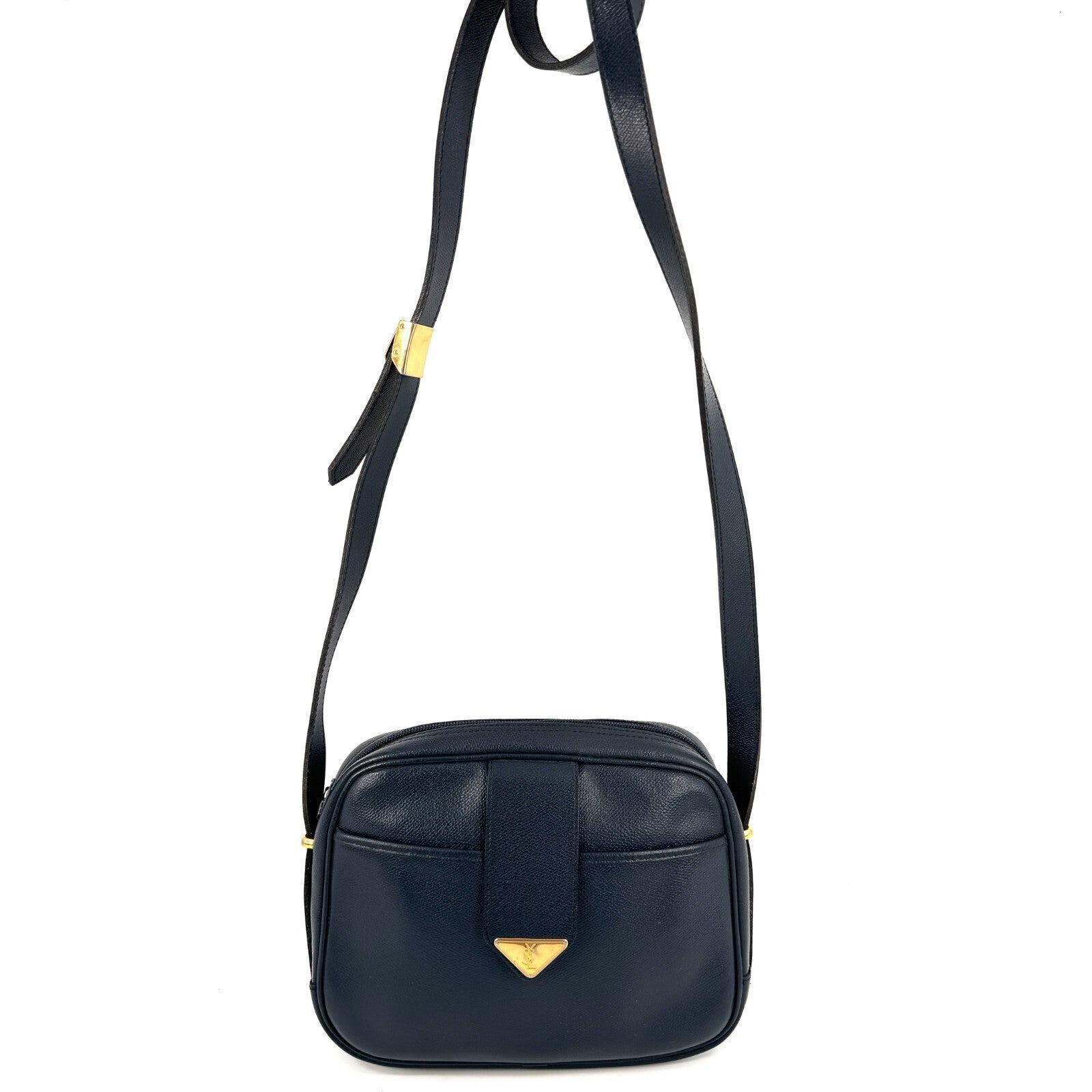 Saint Laurent YSL Shoulder Bag - Navy, Leather