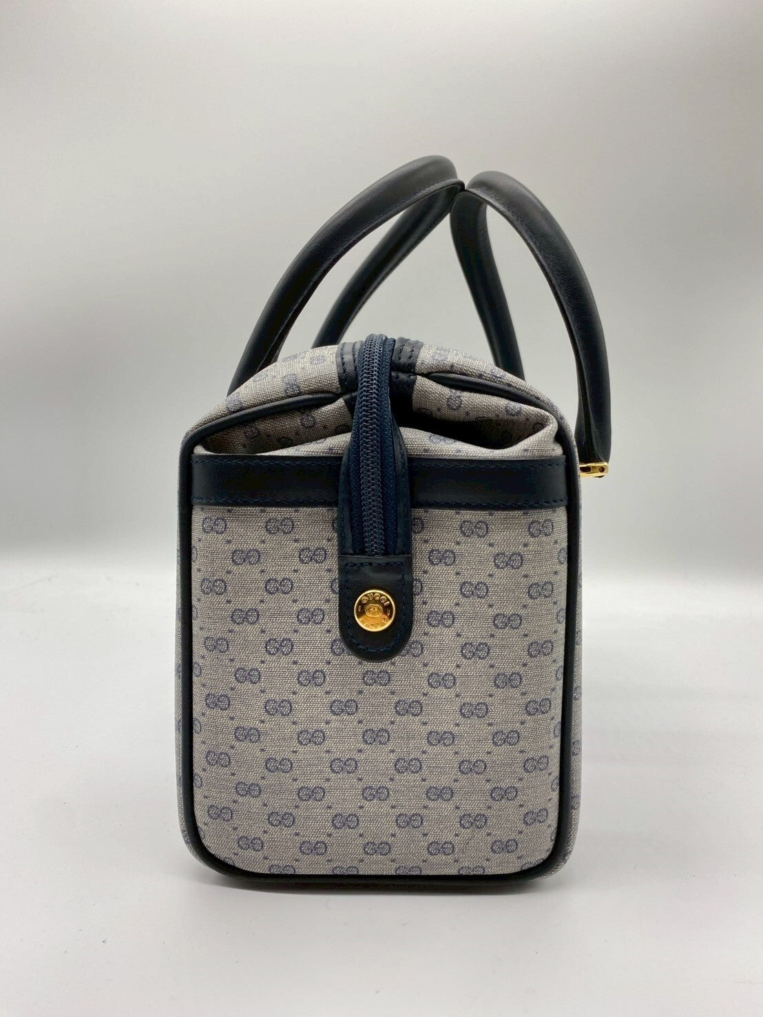 Gucci Micro GG Mini Boston Bag - Navy, PVC