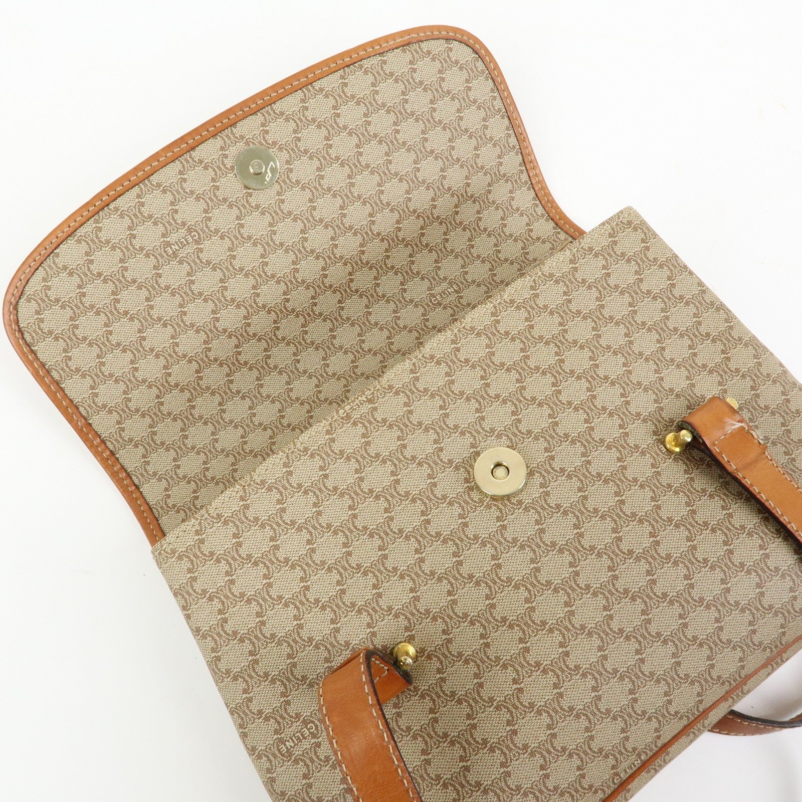 Celine Macadam Hand Bag - Beige, PVC Leather
