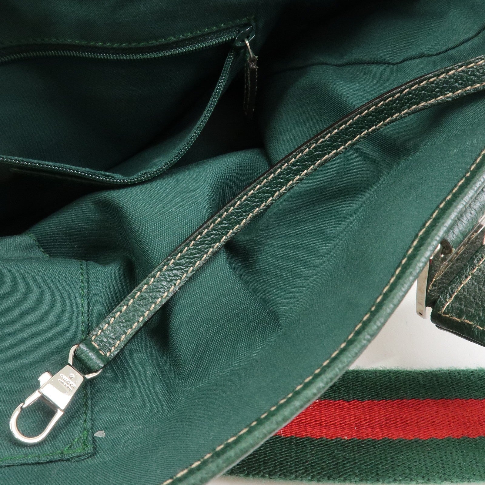 Gucci Tote Hand Bag - Brown and Green, GG Canvas and Leather 