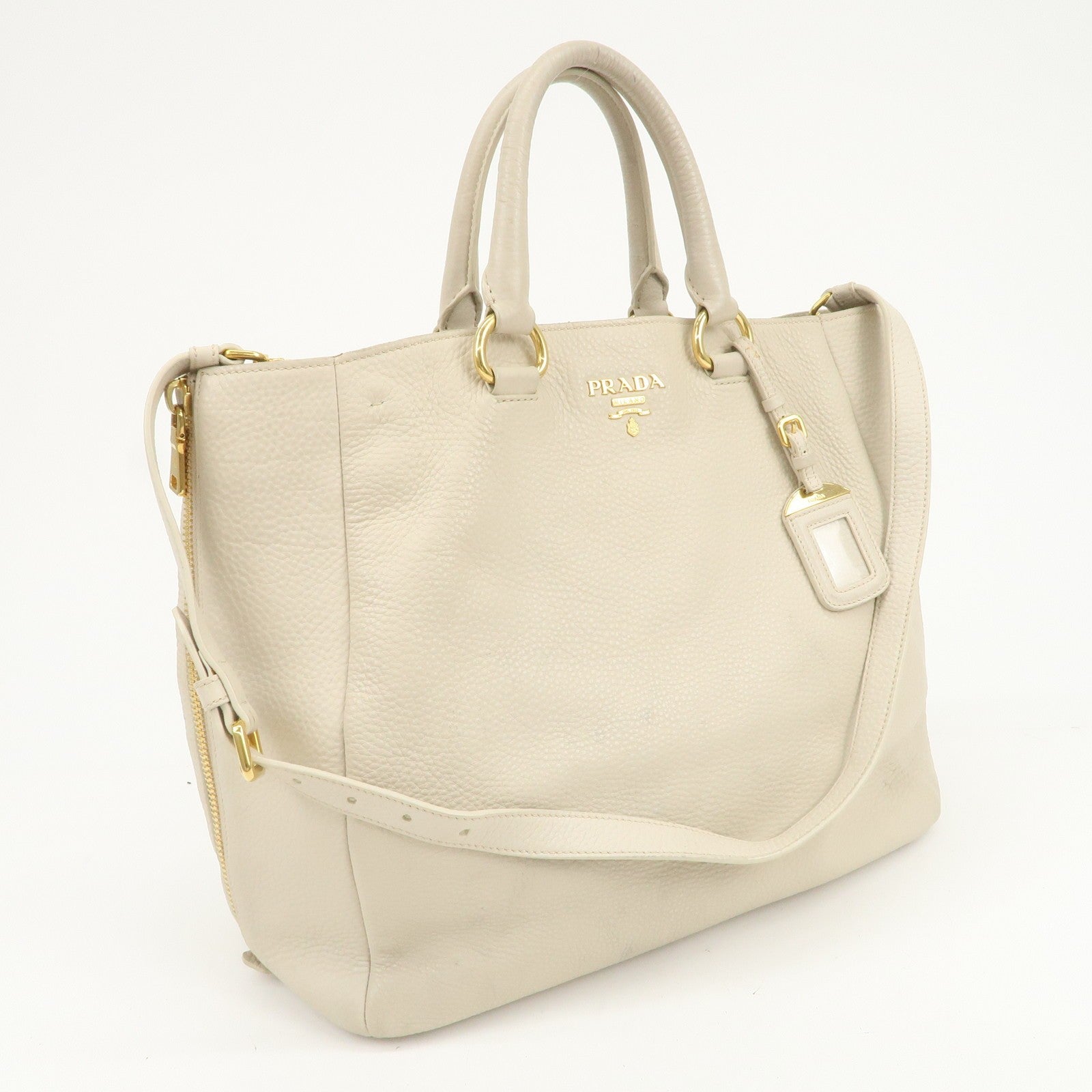 Prada 2Way Bag Hand Bag - Ivory, Leather