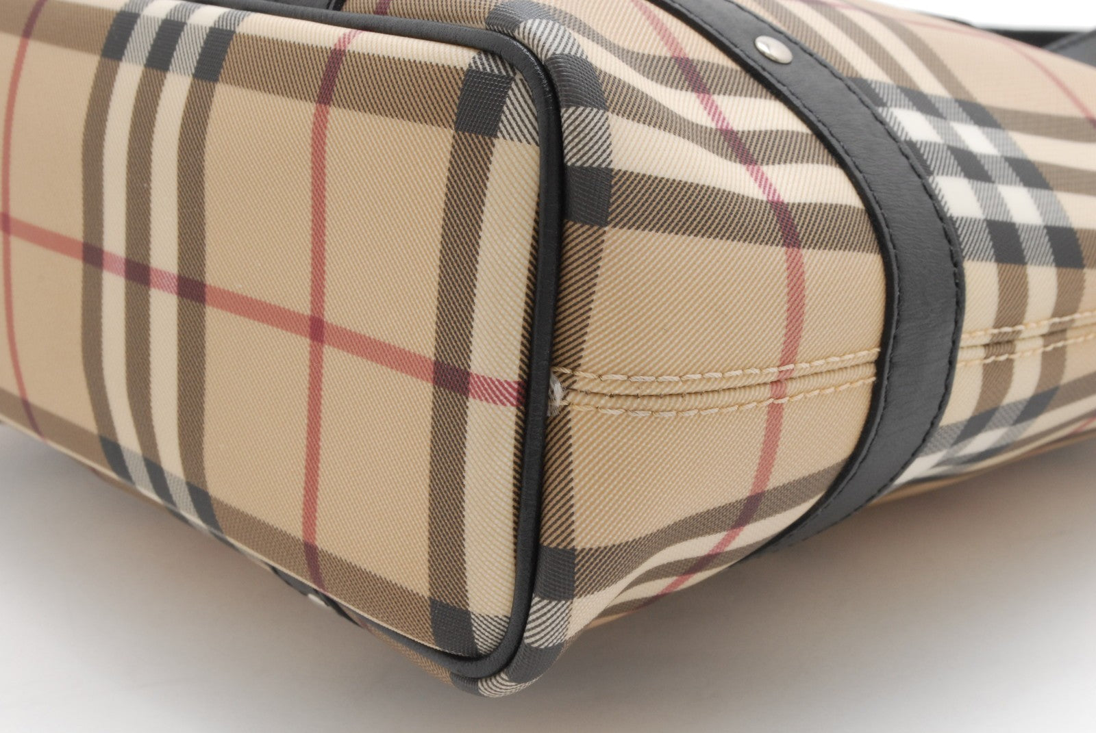 Burberry Nova Tote Bag - Beige, Canvas and Leather