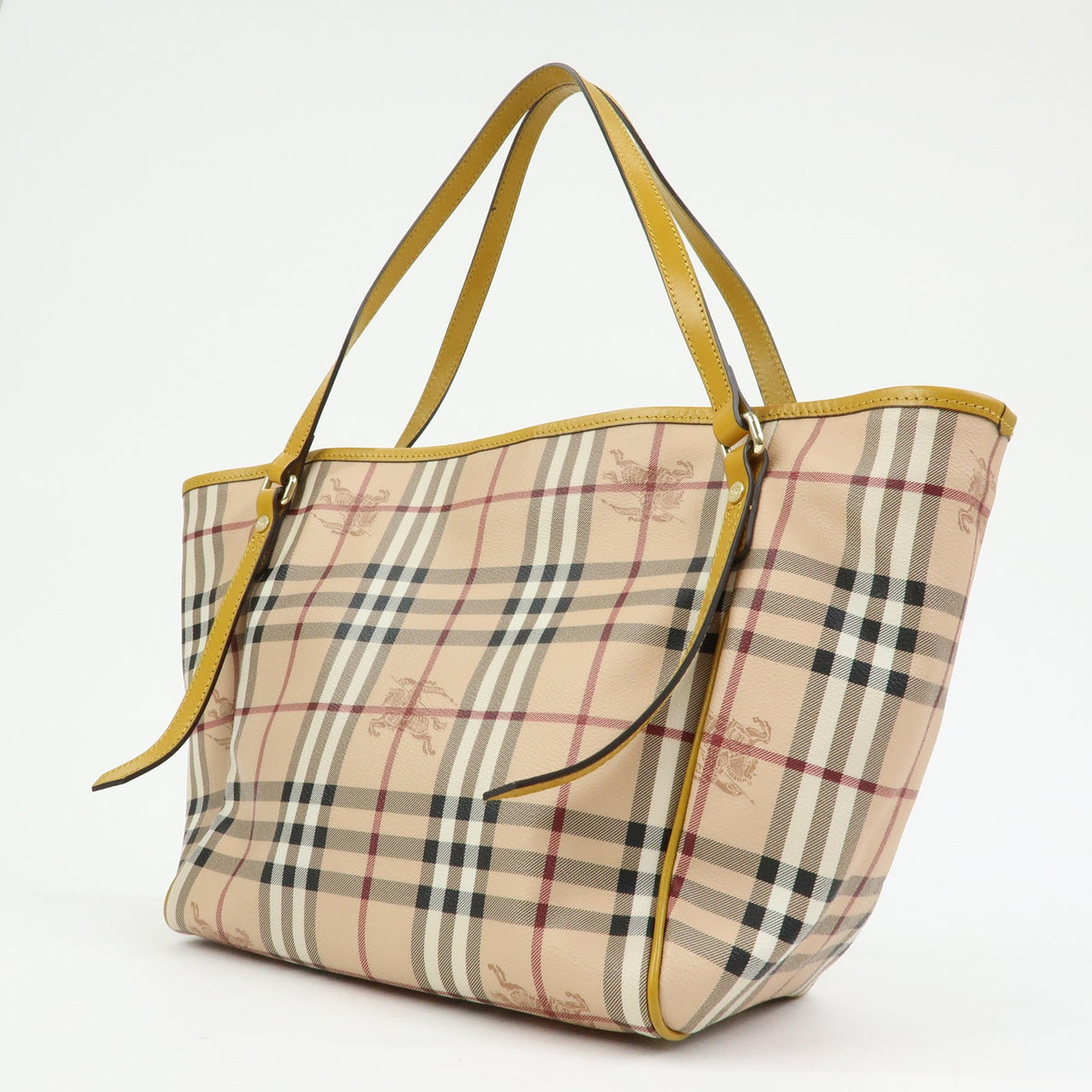 Burberry Tote Bag - Beige, Mustard Yellow, PVC, Leather- מגיע עם הארנק