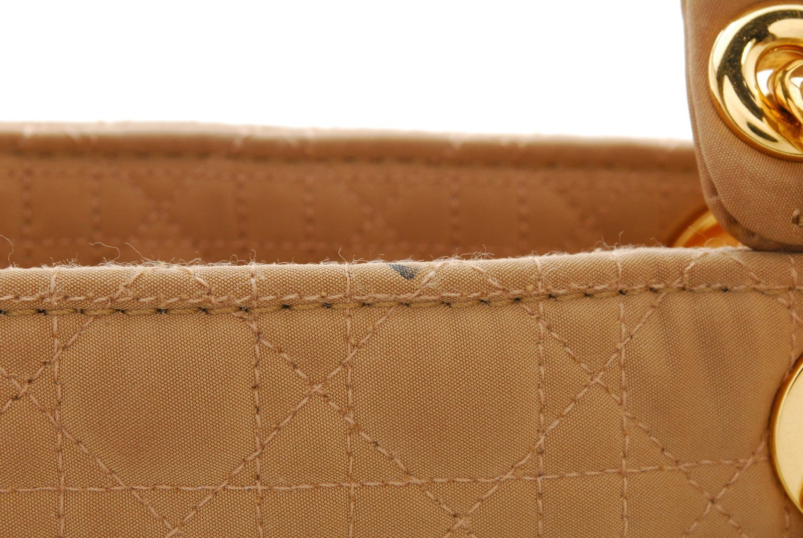 Christian Dior Lady Dior Tote Hand Bag - Beige, Nylon