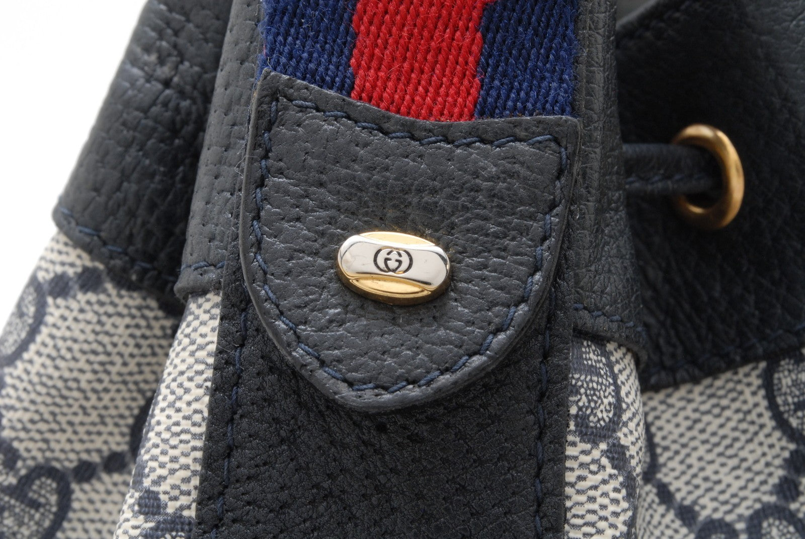 Gucci GG Bucket Bag Shoulder Bag - Navy, Canvas and Leather