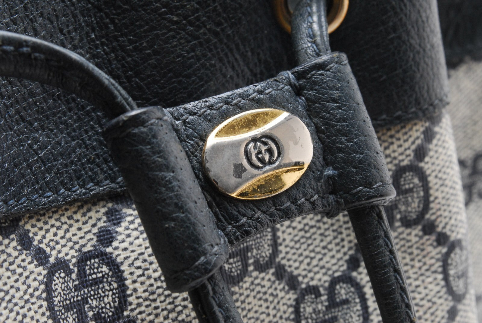 Gucci Sherry Line Shoulder Bag - Navy, Leather 