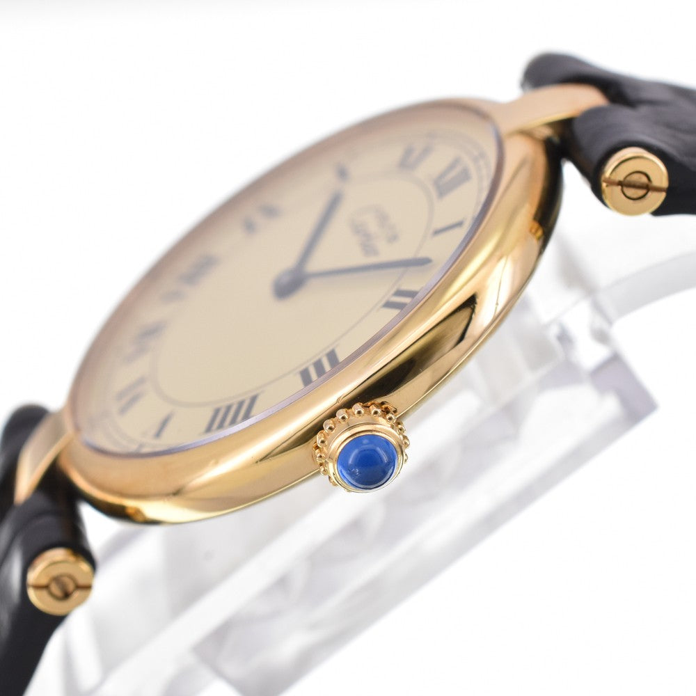 Cartier Must Vendome Vermeille Wristwatch - Gold, Leather