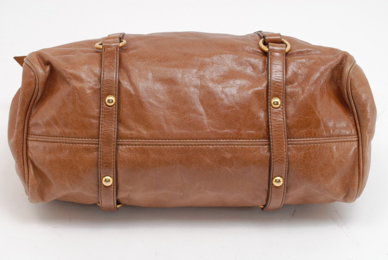 Miu Miu Vitello Lux 2Way Shoulder Hand Bag - Brown, Leather