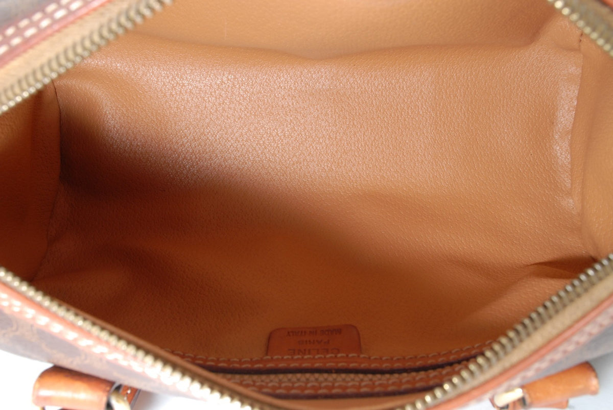 Celine Macadam Boston Handbag - Brown, PVC Leather
