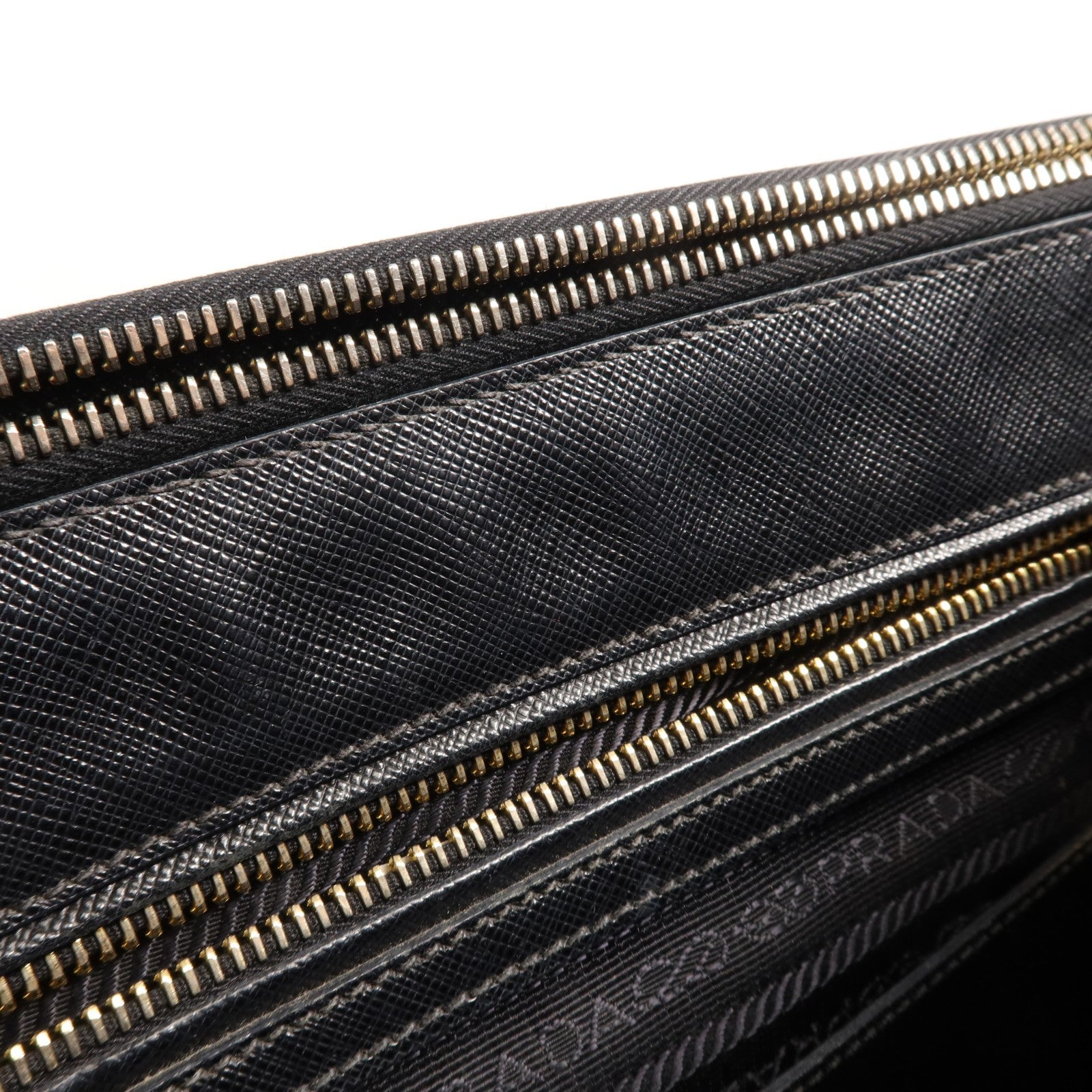 Prada GHW Double Zip Handbag - Black, Calfskin Leather