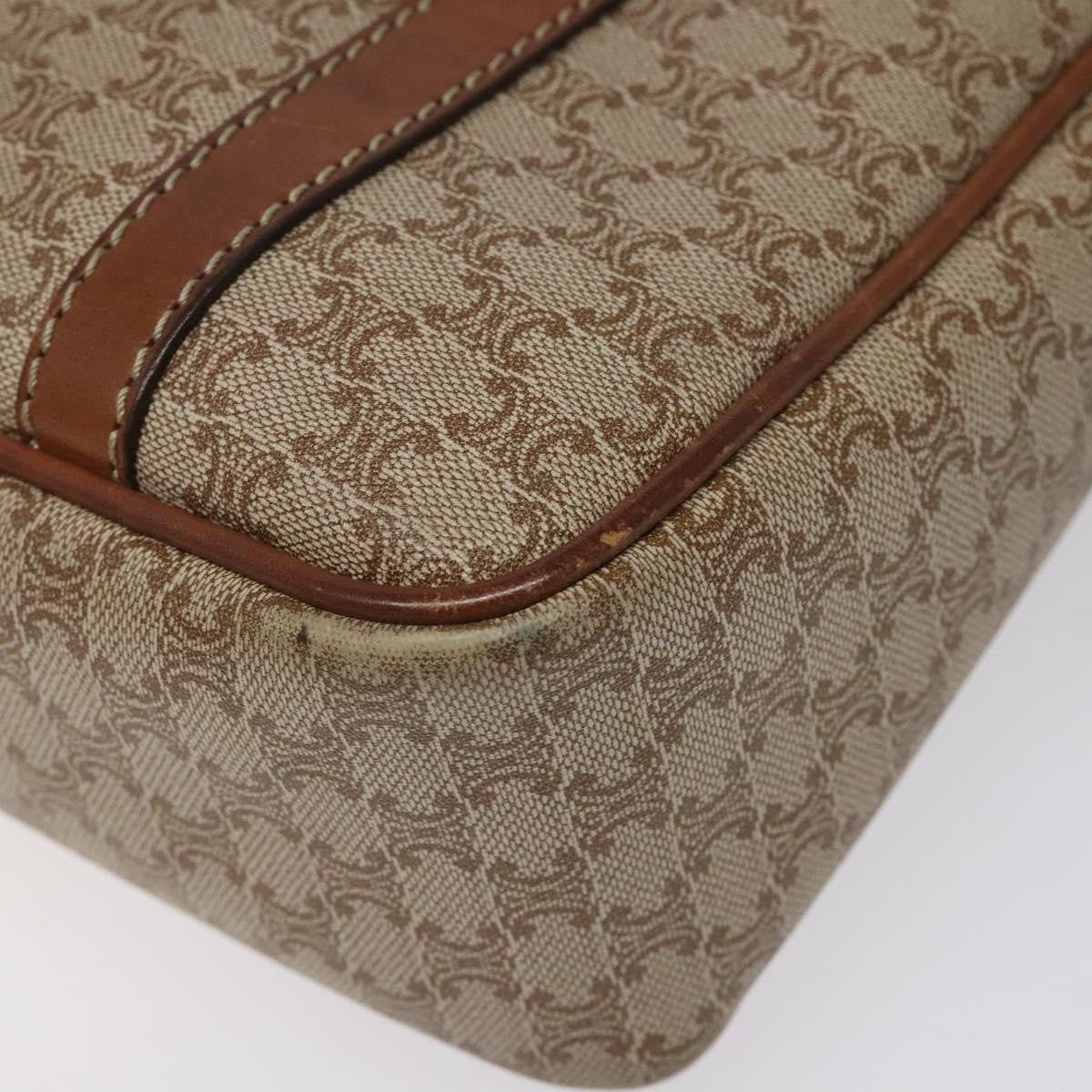 Celine Macadam Hand Bag - Beige/Gold, Canvas