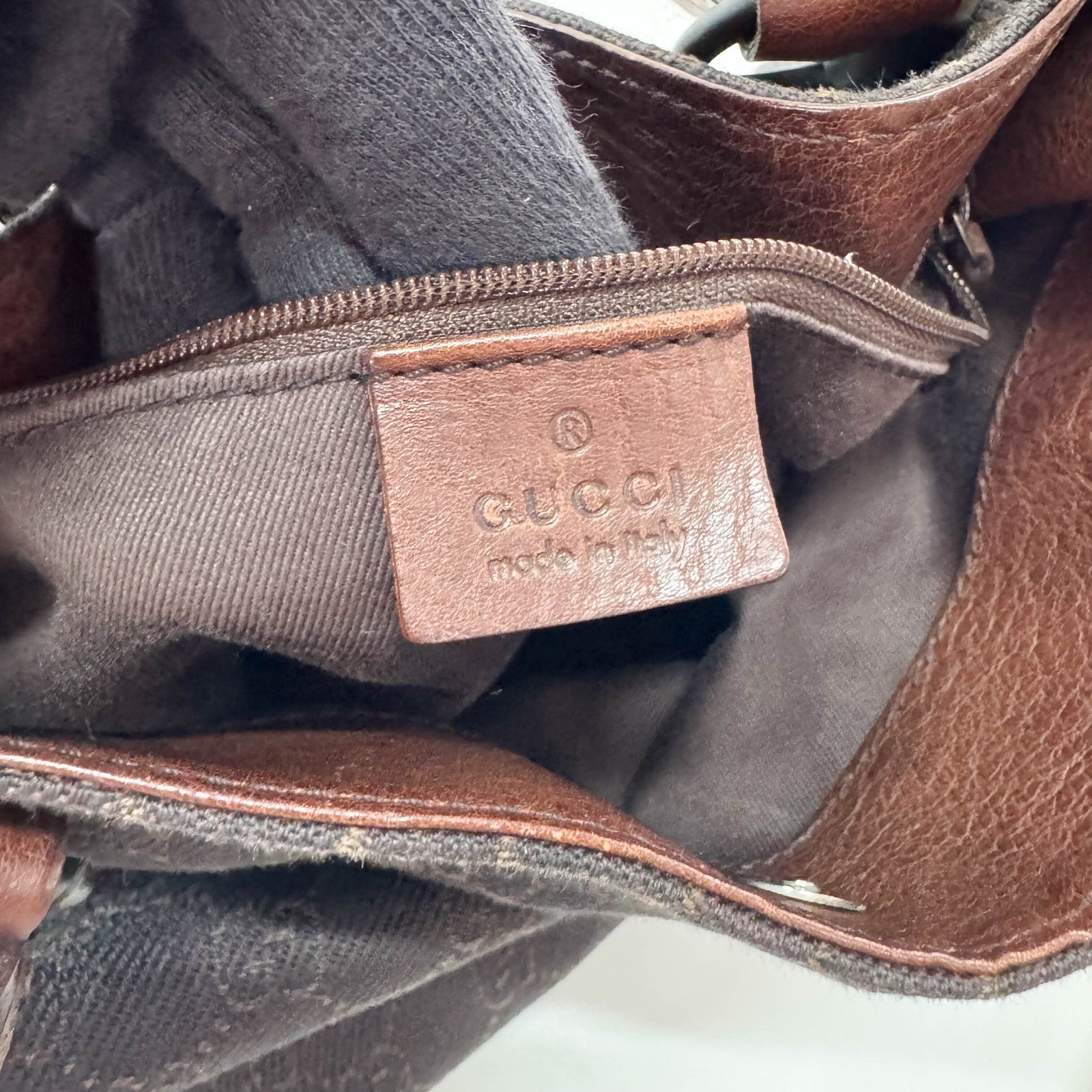 Gucci Horsebit Shoulder Bag - Brown, Canvas