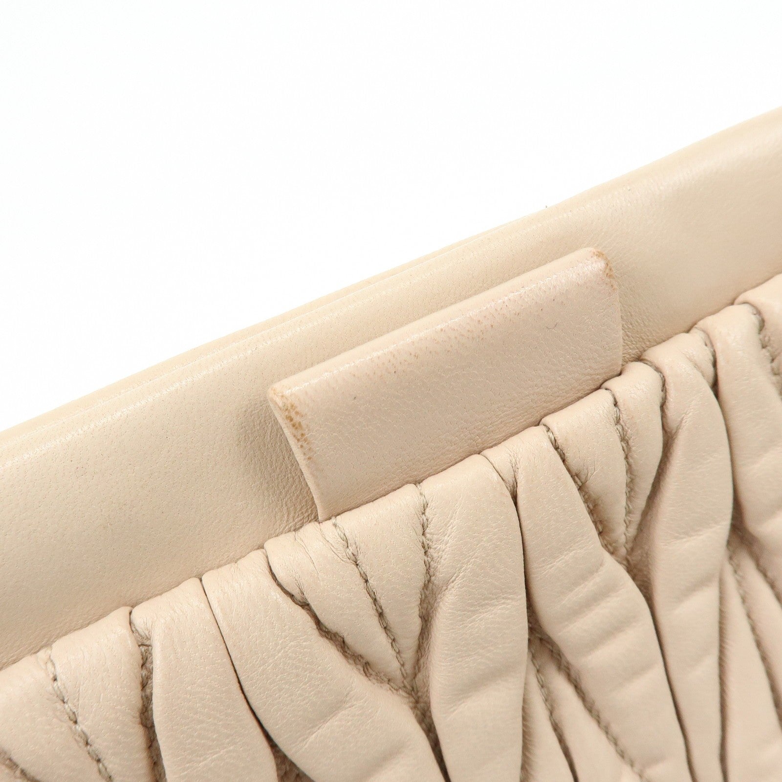 Miu Miu Clutch Bag - Beige, Nappa Leather