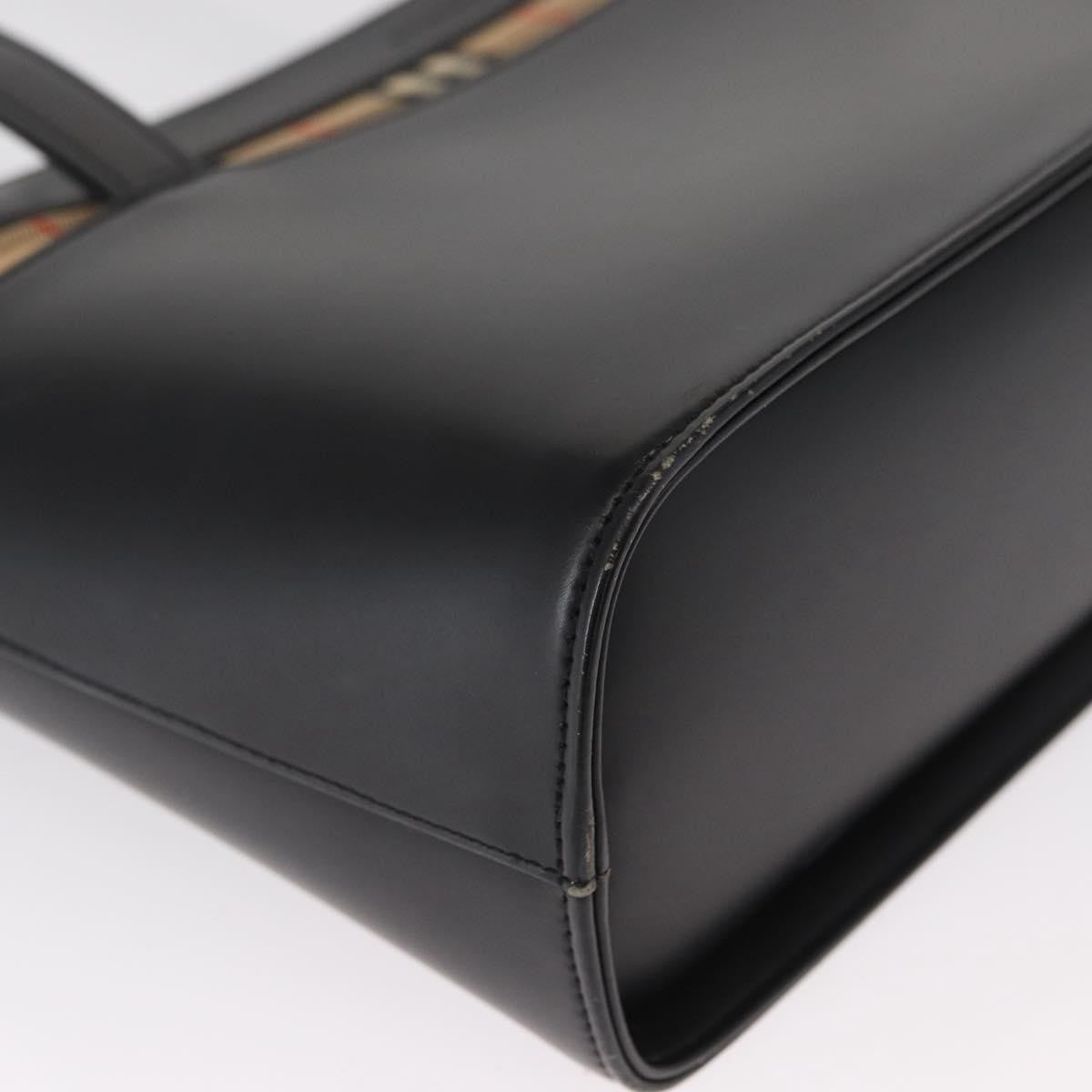 Burberry Nova Check Hand Bag - Black/Silver, Leather