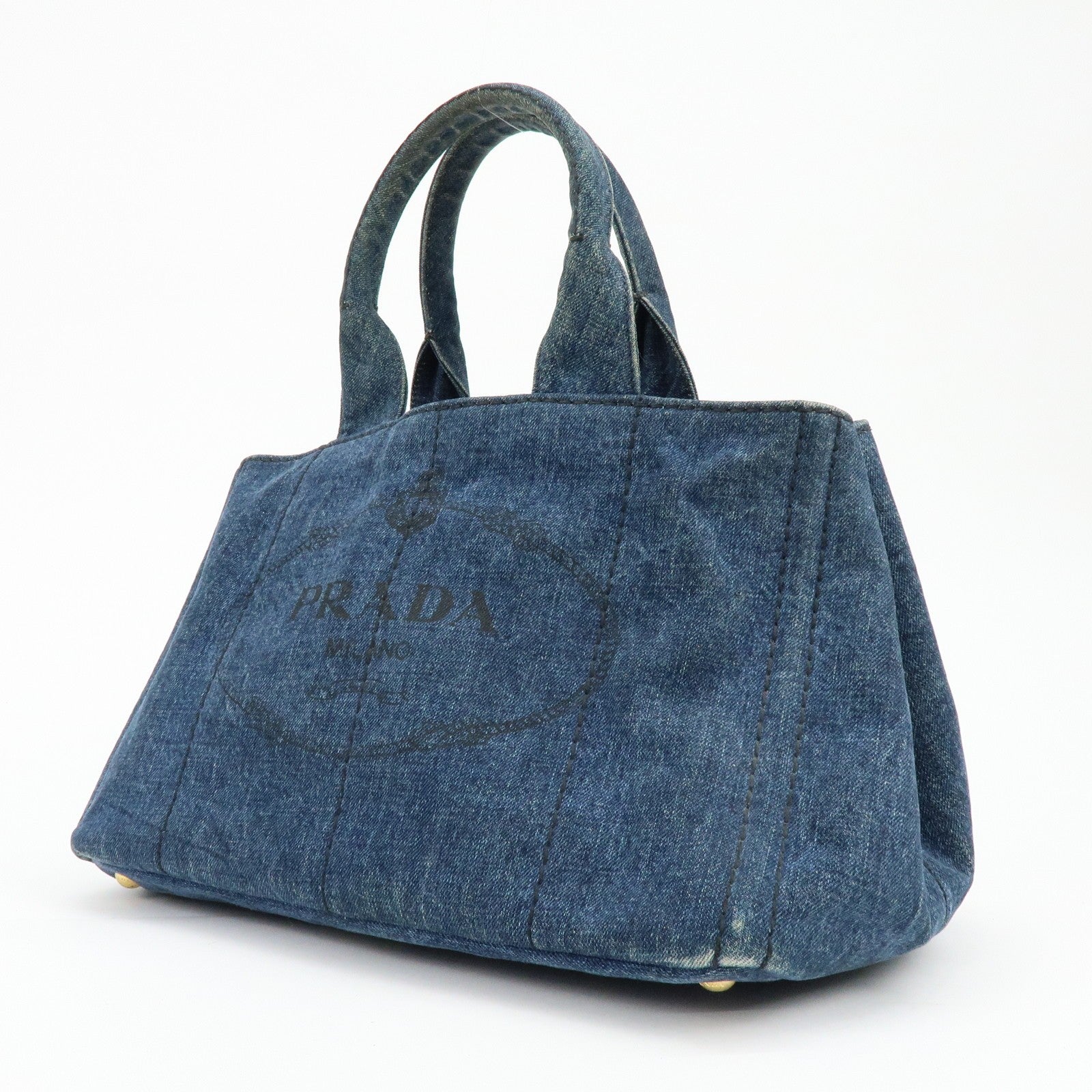 Prada Canapa Handbag - Blue, Denim